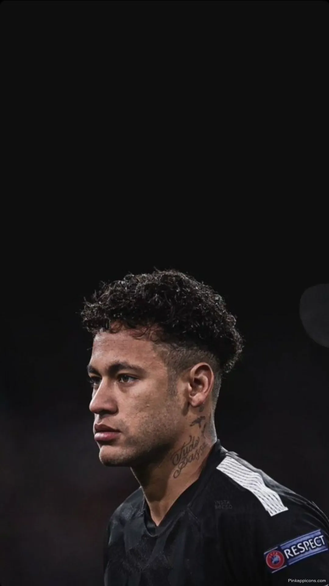 Neymar Wallpaper A focused side profile shot of Neymar Jr. great for a phone wallpaper Neymar Wallpaper A focused side-profile shot of Neymar Jr., great for a phone wallpaper.