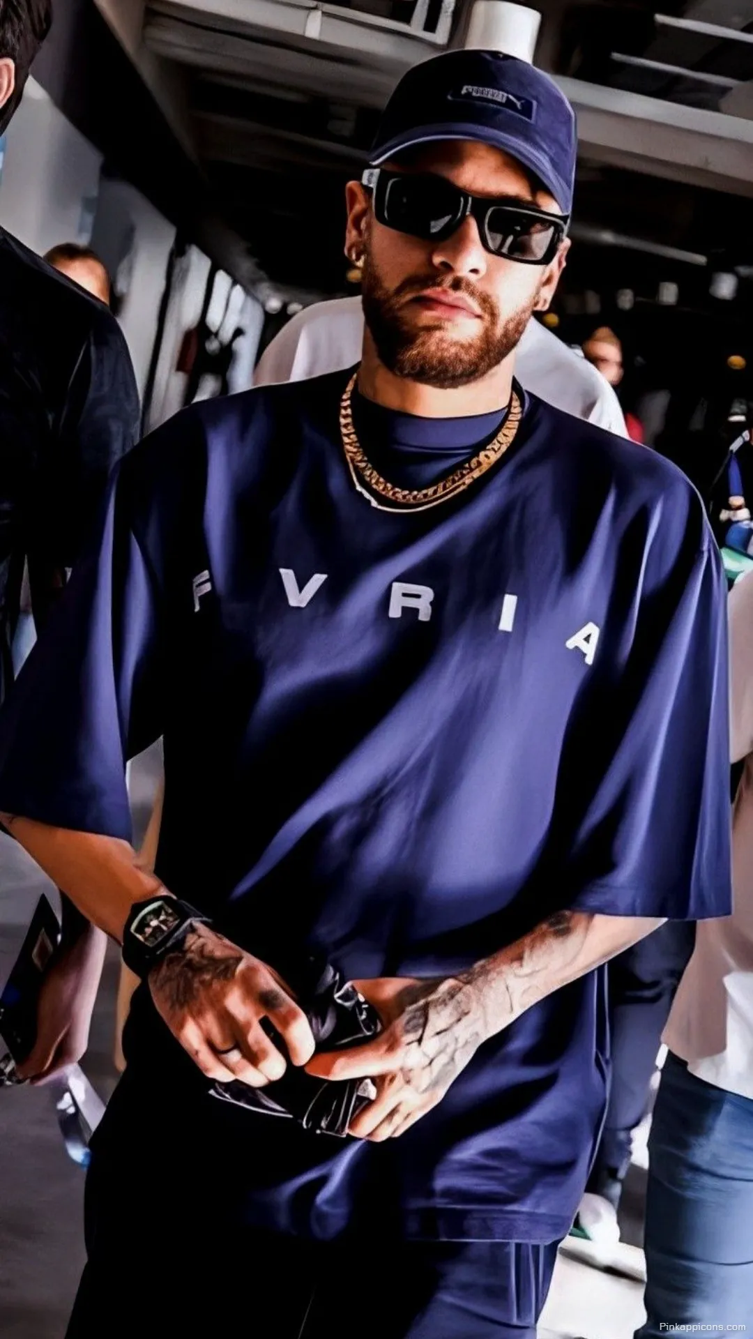 Neymar Wallpaper A stylish shot of Neymar Jr. with a chain and sunglasses perfect for your phone wallpaper Neymar Wallpaper A stylish shot of Neymar Jr. with a chain and sunglasses, perfect for your phone wallpaper.