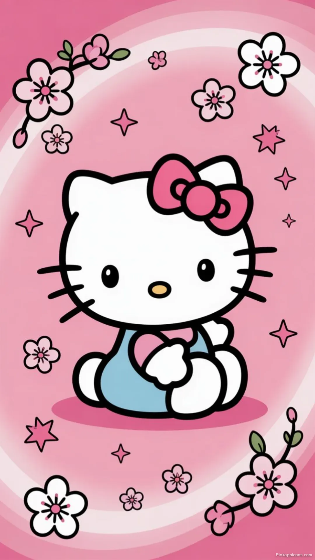 Pink Floral Hello Kitty Wallpaper Aesthetic for Phone Pink Floral Hello Kitty Wallpaper Aesthetic for Phone