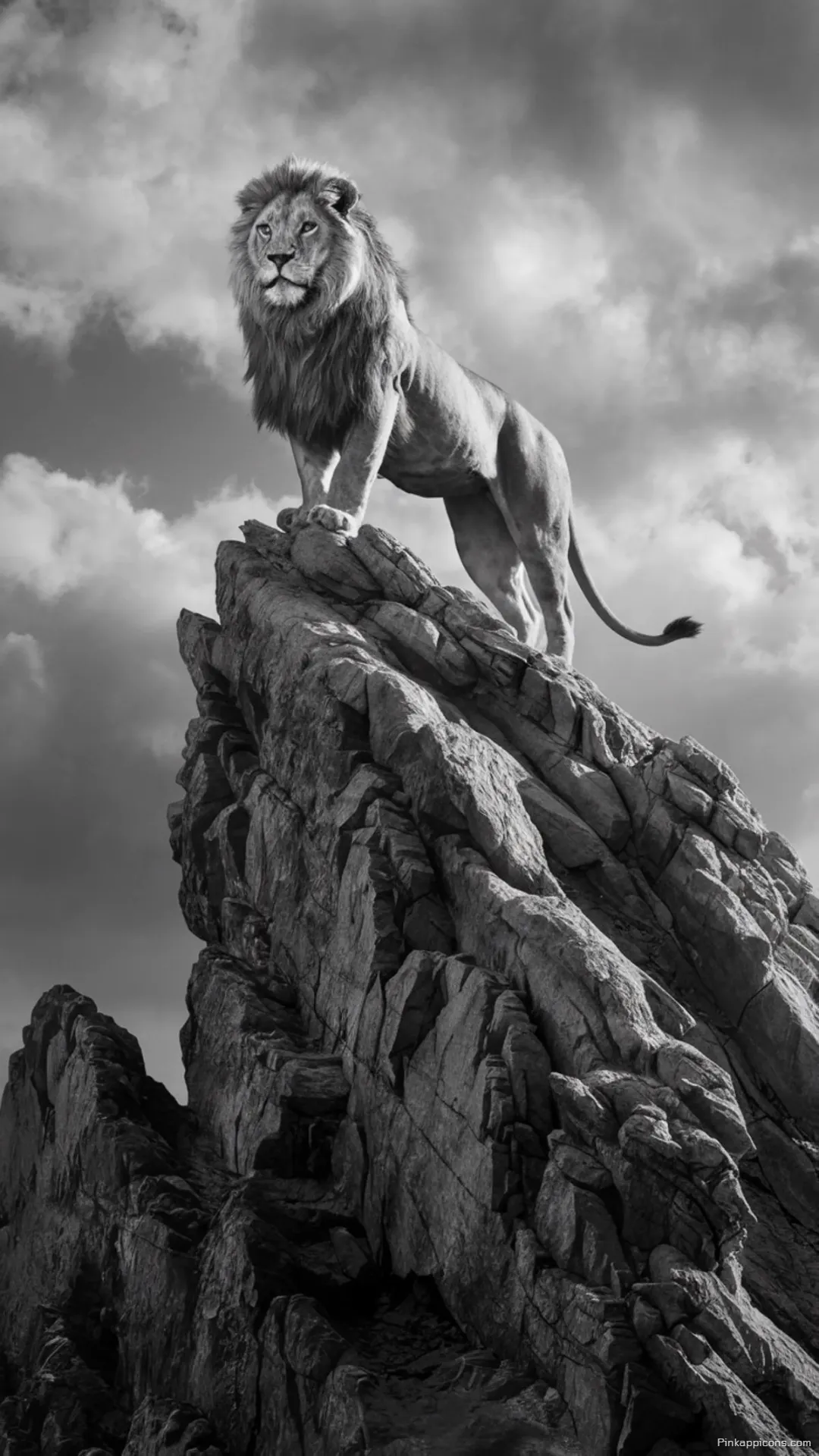 Powerful Lion on Peak Dark Aesthetic Wallpaper Dramatic Black and White Animal for Mobile Powerful Lion on Peak Dark Aesthetic Wallpaper Dramatic Black and White Animal for Mobile.