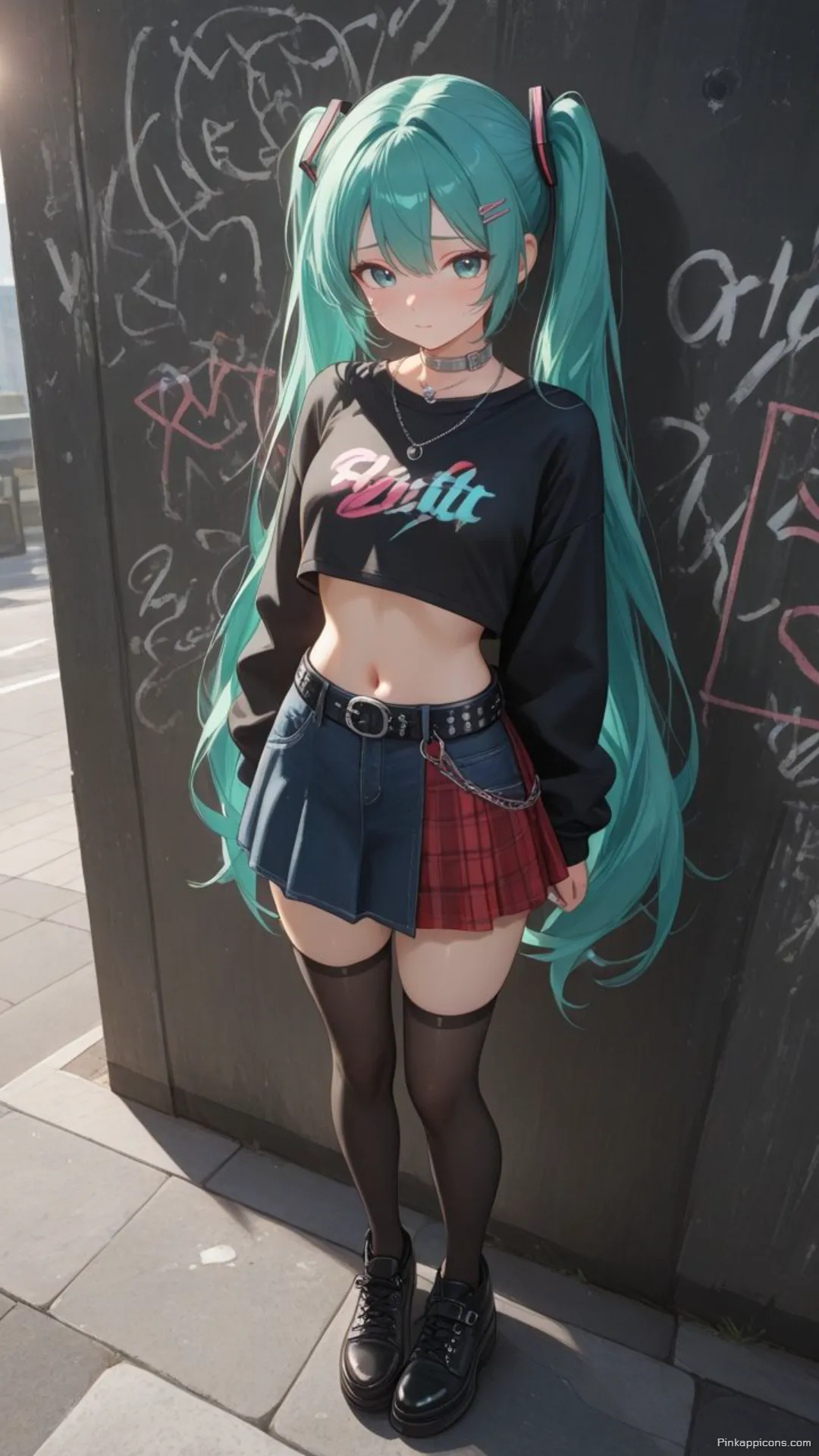 Punk Rock Miku Wallpaper Edgy Hatsune Miku Street Style Phone Background Punk Rock Miku Wallpaper Edgy Hatsune Miku Street Style Phone Background