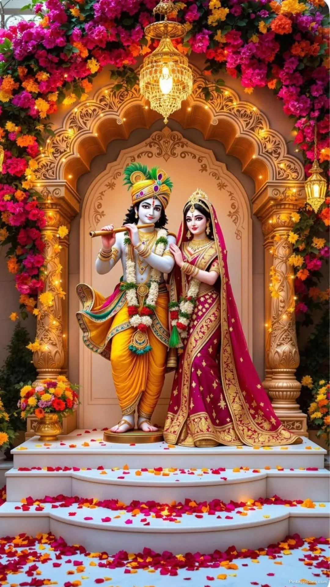 Radha Krishna HD Wallpapers Divine Couple in a Grand Temple Phone Wallpaper Radha Krishna HD Wallpapers Divine Couple in a Grand Temple Phone Wallpaper.