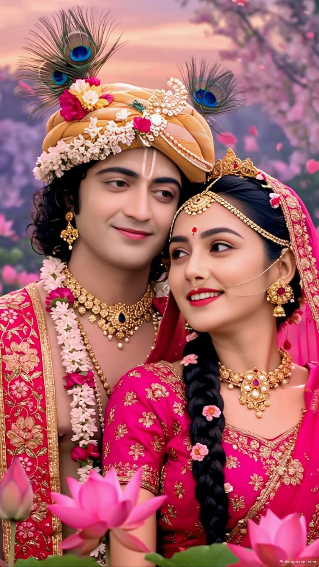 Radha Krishna HD Wallpapers Divine Love in a Lotus Garden Phone Wallpaper Radha Krishna HD Wallpapers Divine Love in a Lotus Garden Phone Wallpaper.