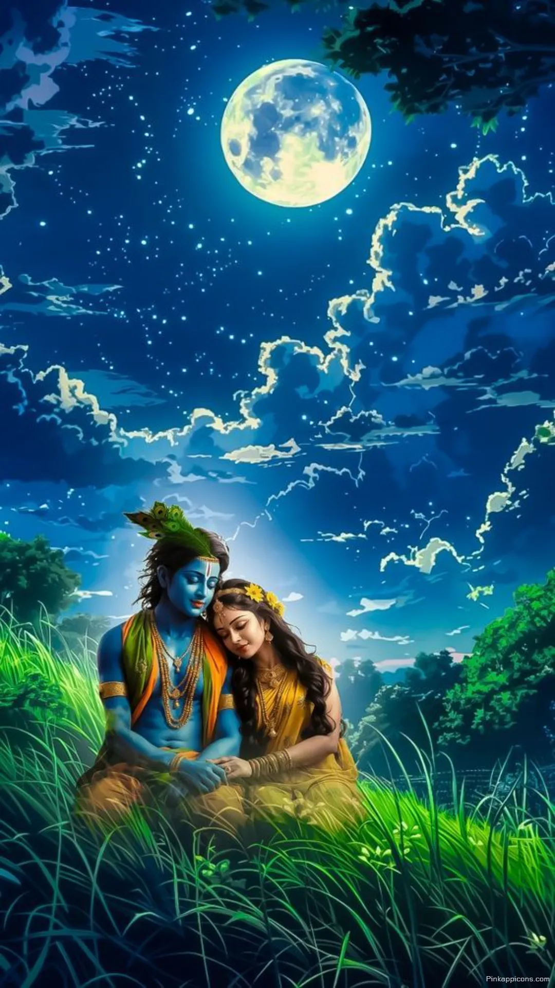 Radha Krishna HD Wallpapers Magical Starry Night Phone Wallpaper Radha Krishna HD Wallpapers Magical Starry Night Phone Wallpaper.