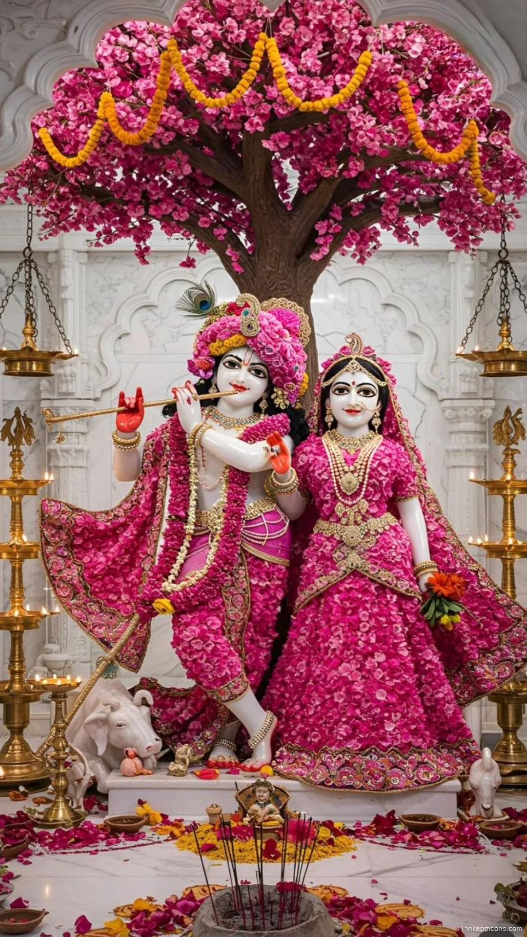 Radha Krishna HD Wallpapers Under the Pink Blossom Tree Phone Wallpaper Radha Krishna HD Wallpapers Under the Pink Blossom Tree Phone Wallpaper.