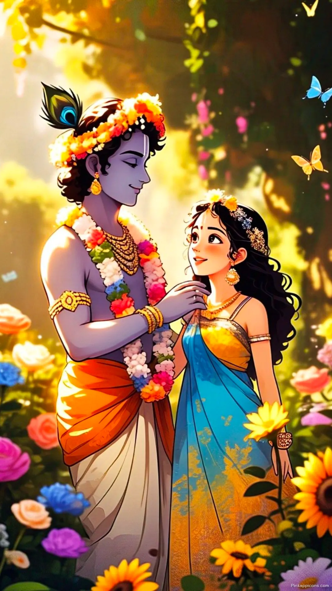 Radha Krishna HD Wallpapers Vibrant Flower Garden Romance Phone Wallpaper Radha Krishna HD Wallpapers Vibrant Flower Garden Romance Phone Wallpaper.