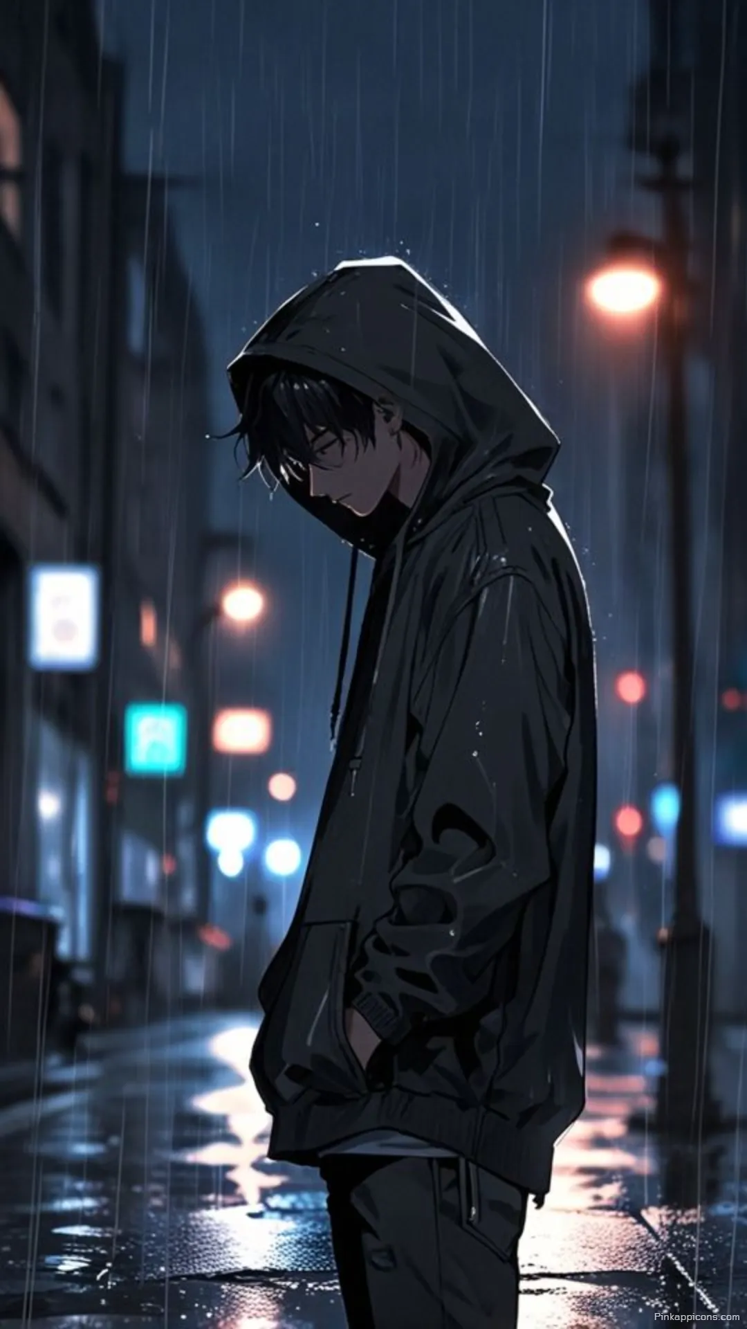 Rainy Day Blues An Anime Style Sad Wallpaper of a Lone Boy Walking at Night Rainy Day Blues An Anime Style Sad Wallpaper of a Lone Boy Walking at Night