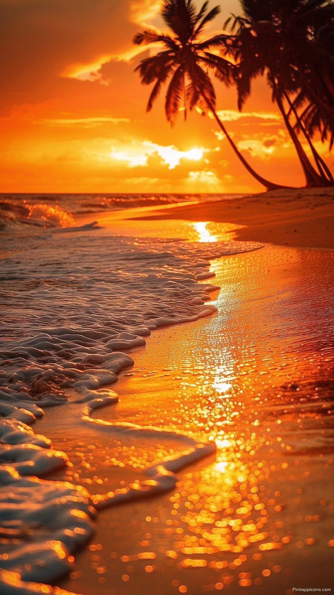 Reflecting Waves Sunset Wallpaper for Mobile Reflecting Waves Sunset Wallpaper for Mobile