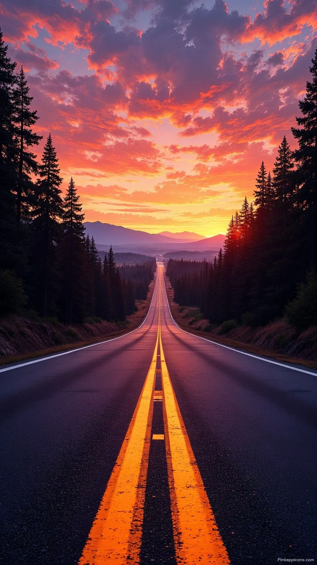 Road to the Mountains Sunset Wallpaper Road to the Mountains Sunset Wallpaper