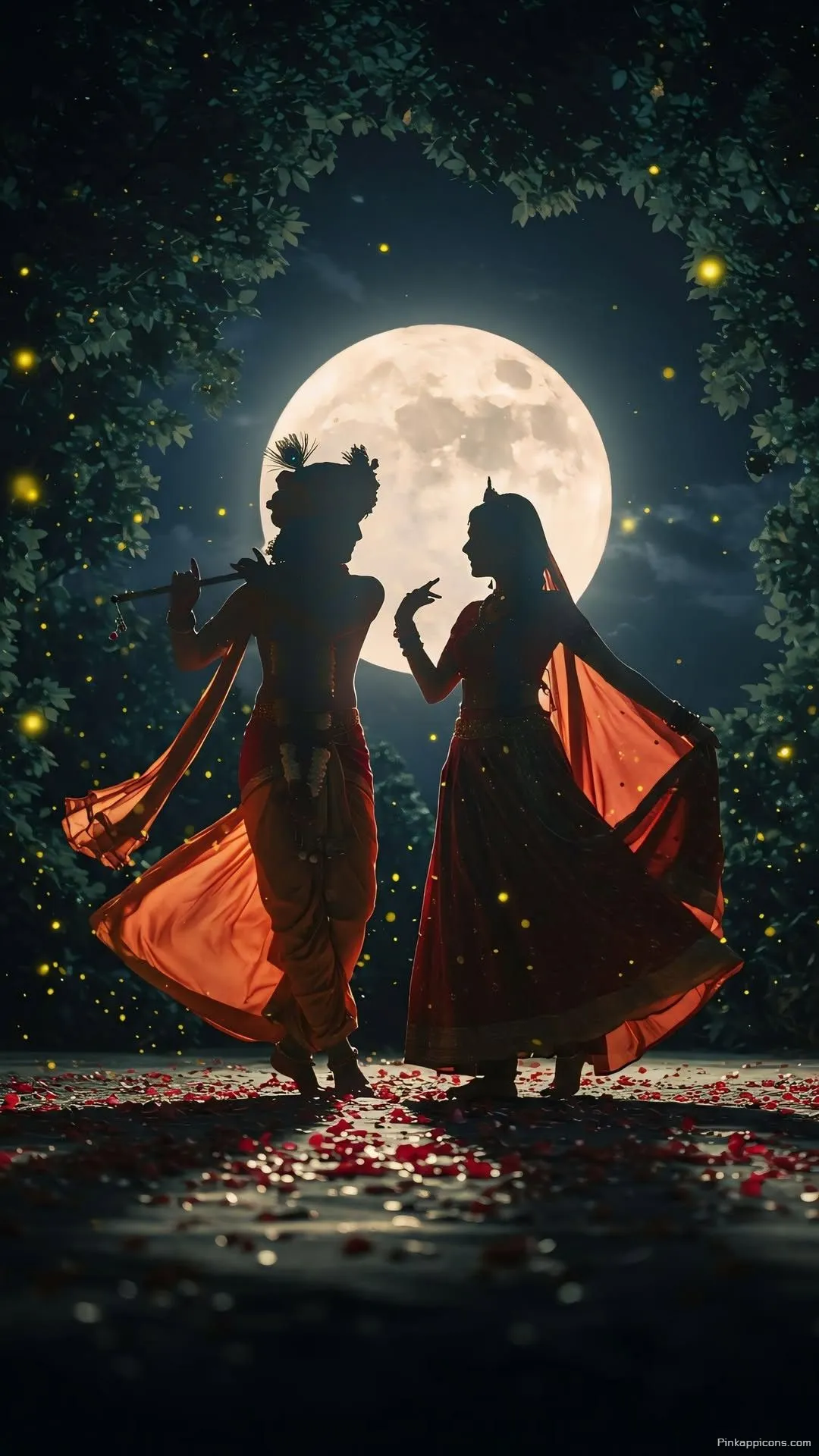 Romantic Moonlight Dance Silhouette Radha Krishna HD Wallpapers Romantic Moonlight Dance Silhouette Radha Krishna HD Wallpapers.
