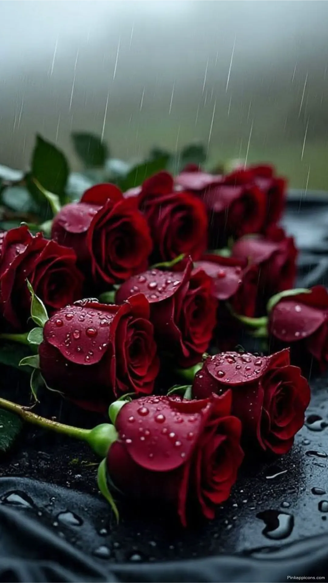 Romantic Red Rose Wallpaper with Sparkling Raindrops Lush Floral Phone Background Romantic Red Rose Wallpaper with Sparkling Raindrops – Lush Floral Phone Background