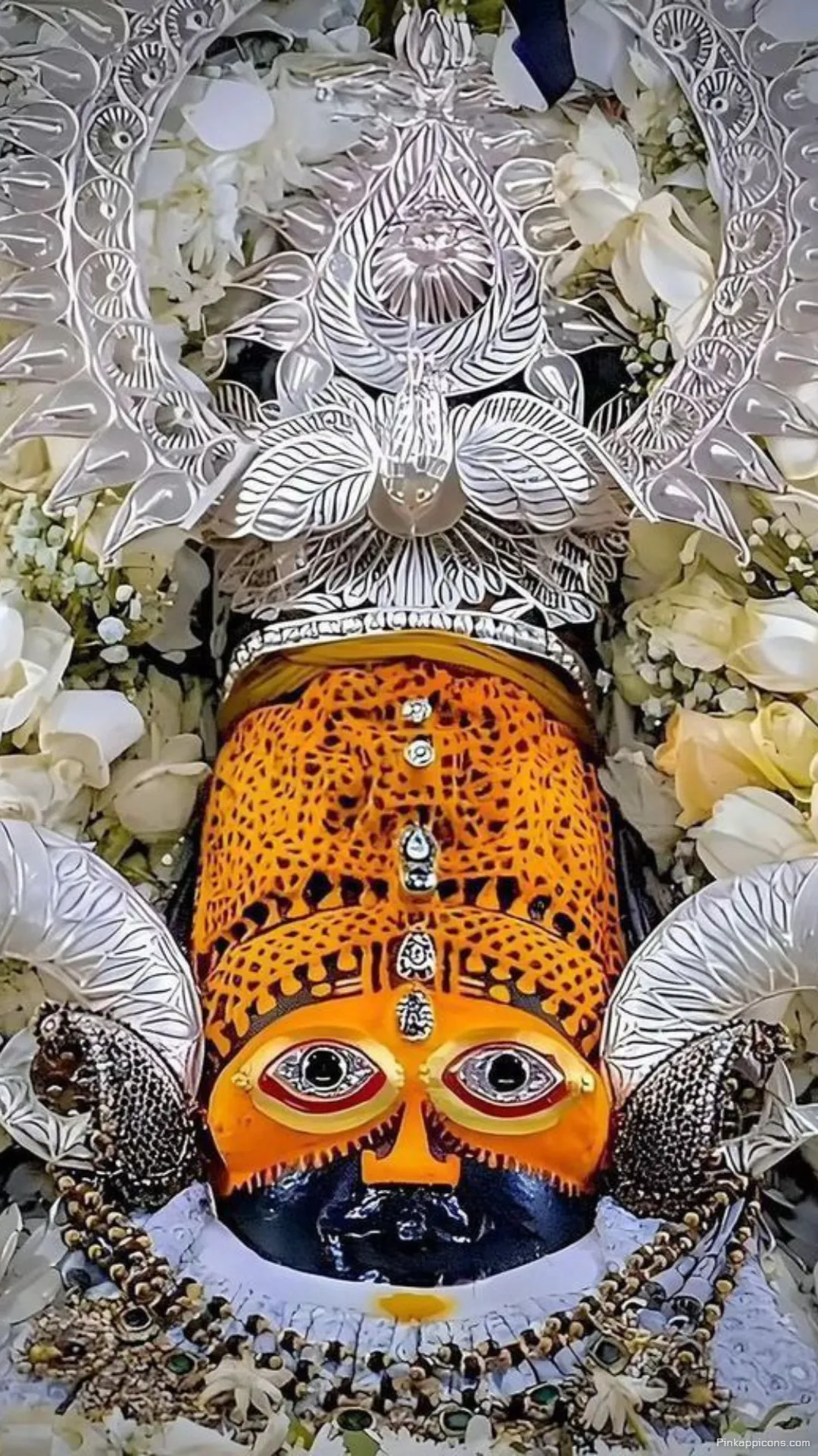 Sacred Splendor Majestic Silver Ornaments Pure White Flowers a Beautiful Khatushyam Ji Wallpaper Sacred Splendor Majestic Silver Ornaments, Pure White Flowers, a Beautiful Khatushyam Ji Wallpaper