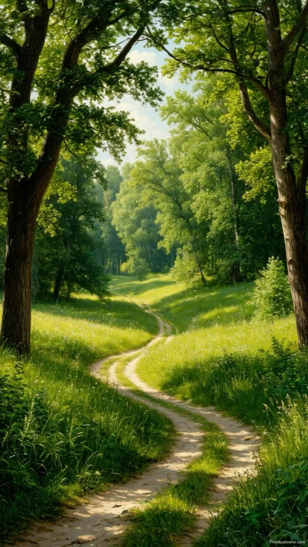 Serene Forest Wallpaper of a Peaceful Path for Your Phone Serene Forest Wallpaper of a Peaceful Path for Your Phone