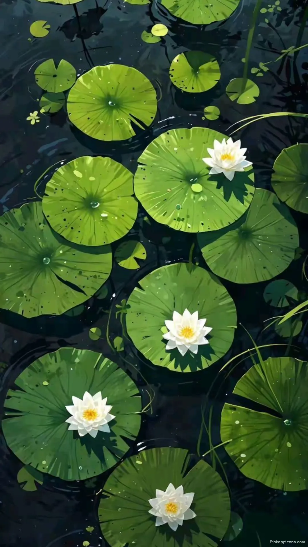 Serene Pond Nature Wallpaper for Phone Water Lilies in Bloom Serene Pond Nature Wallpaper for Phone Water Lilies in Bloom