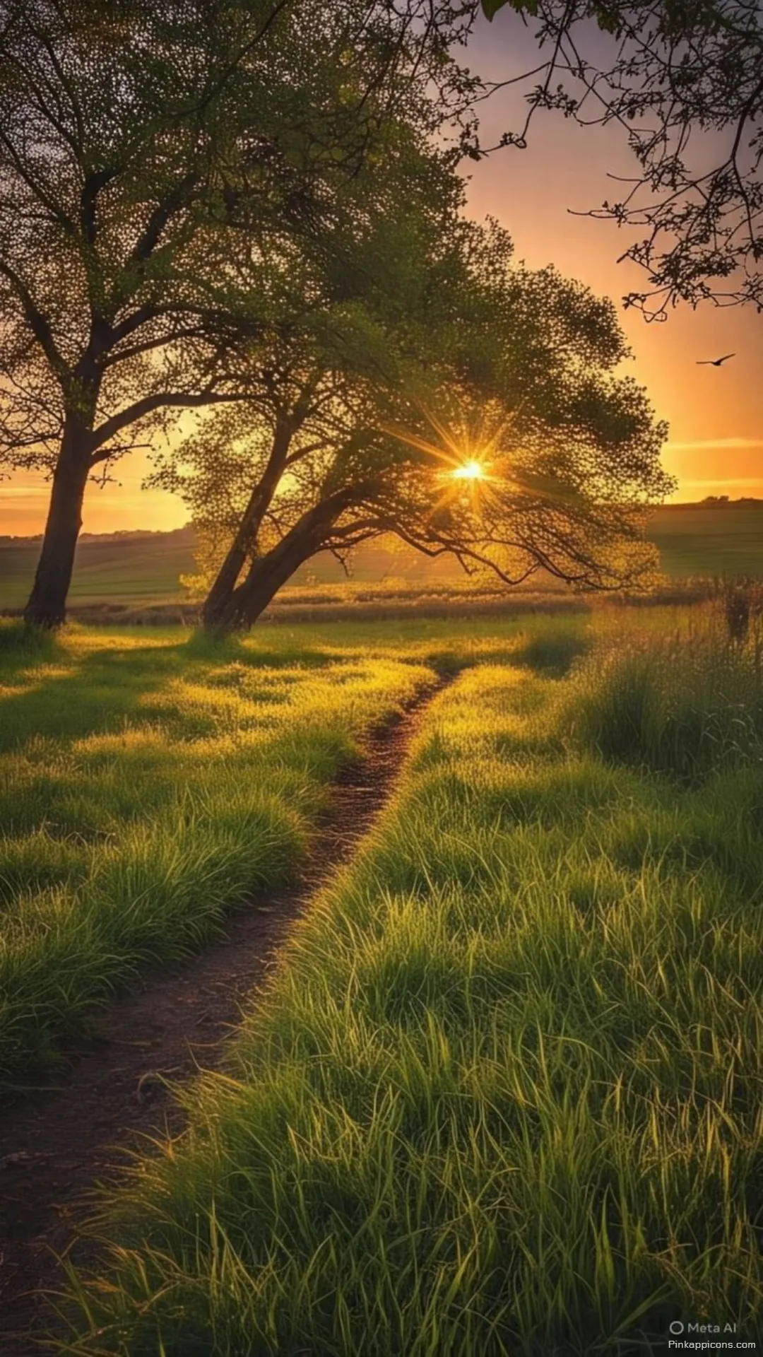 Serene and Magical Forest Wallpaper with a Path and Glowing Sun Rays Serene and Magical Forest Wallpaper with a Path and Glowing Sun Rays