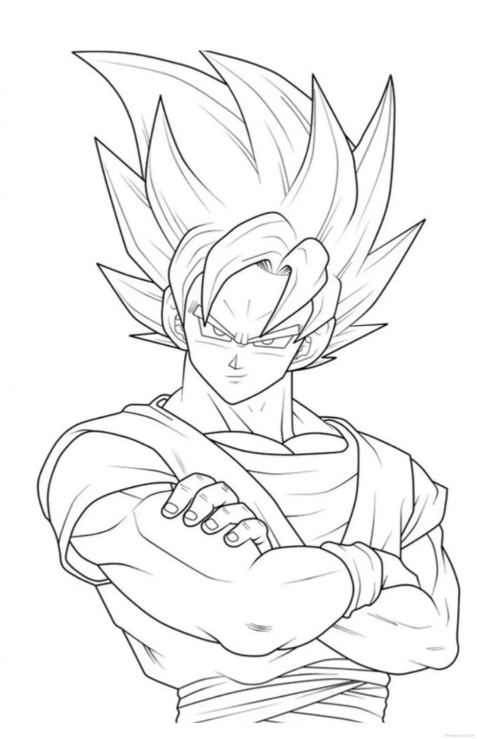 Simple Goku Drawing Ideas with Arms Crossed scaled Simple Goku Drawing Ideas with Arms Crossed