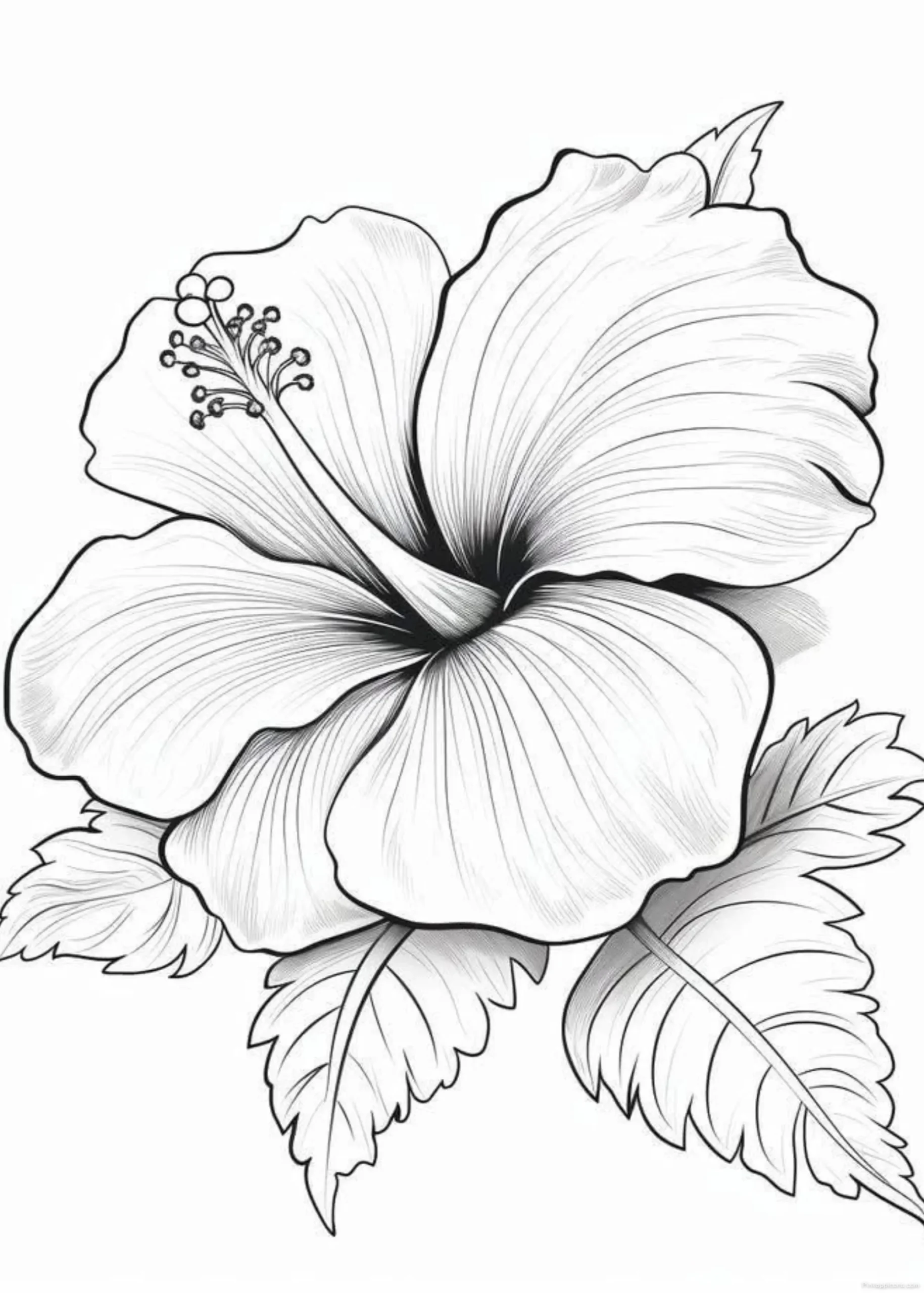 Simple Tropical Flowers Drawing with Leaves scaled Simple Tropical Flowers Drawing with Leaves