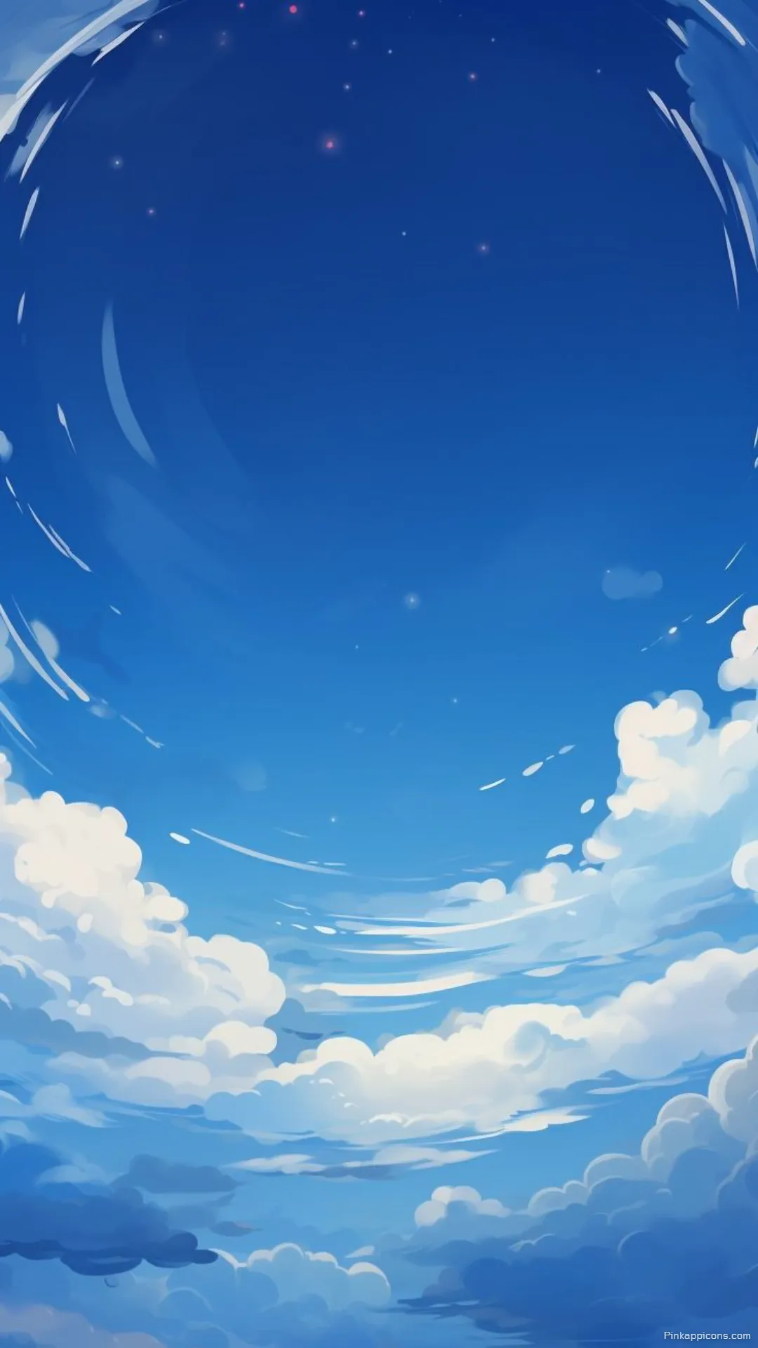 Simple Wallpaper Blue Sky with Fluffy White Clouds and Stars Phone Background Simple Wallpaper Blue Sky with Fluffy White Clouds and Stars – Phone Background