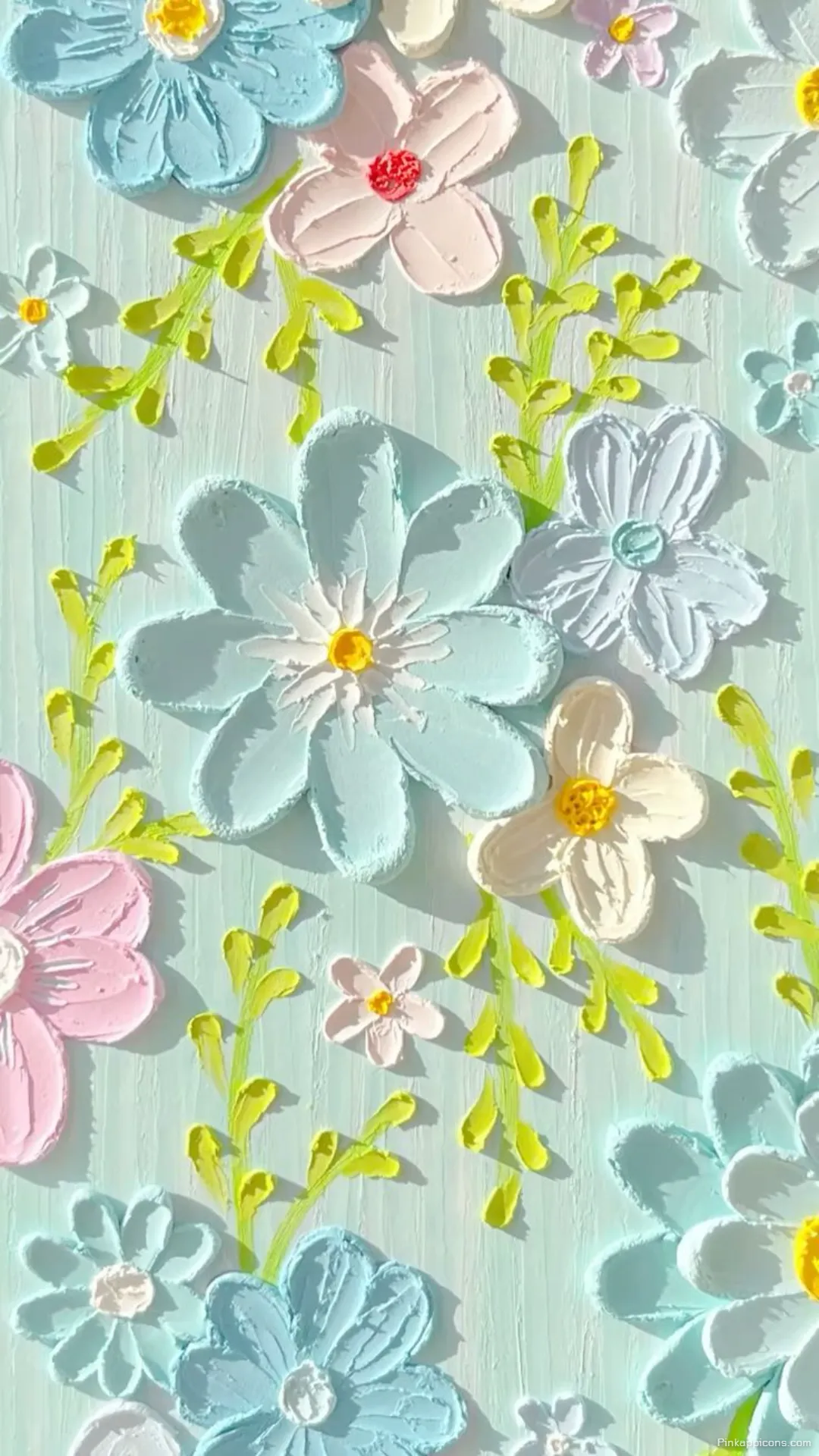 Simple Wallpaper HD Colorful Abstract Flower Art on a Light Blue Background Simple Wallpaper HD Colorful Abstract Flower Art on a Light Blue Background