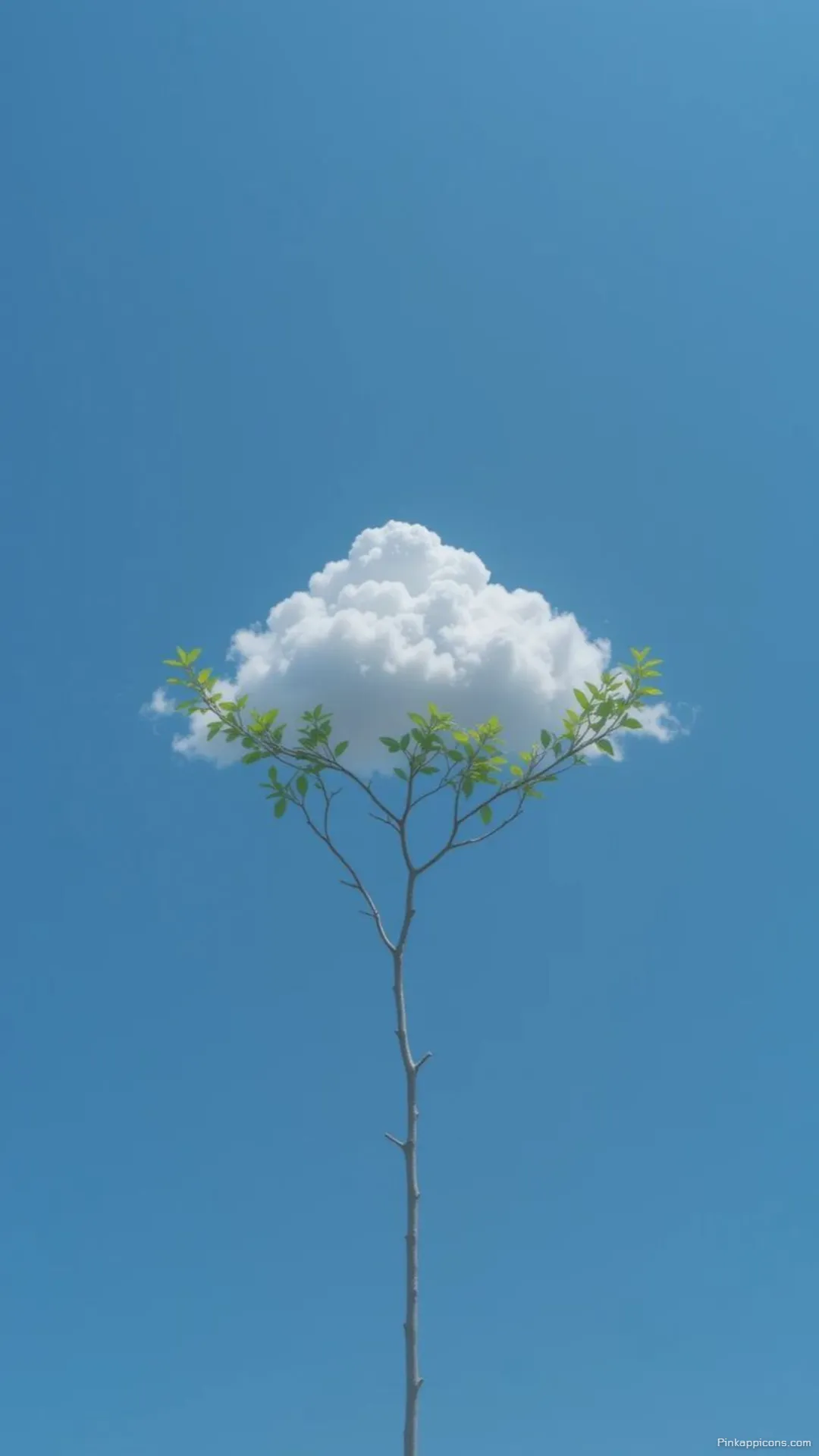 Simple Wallpaper HD Serene and Artistic Tree with a Cloud for Leaves Simple Wallpaper HD Serene and Artistic Tree with a Cloud for Leaves