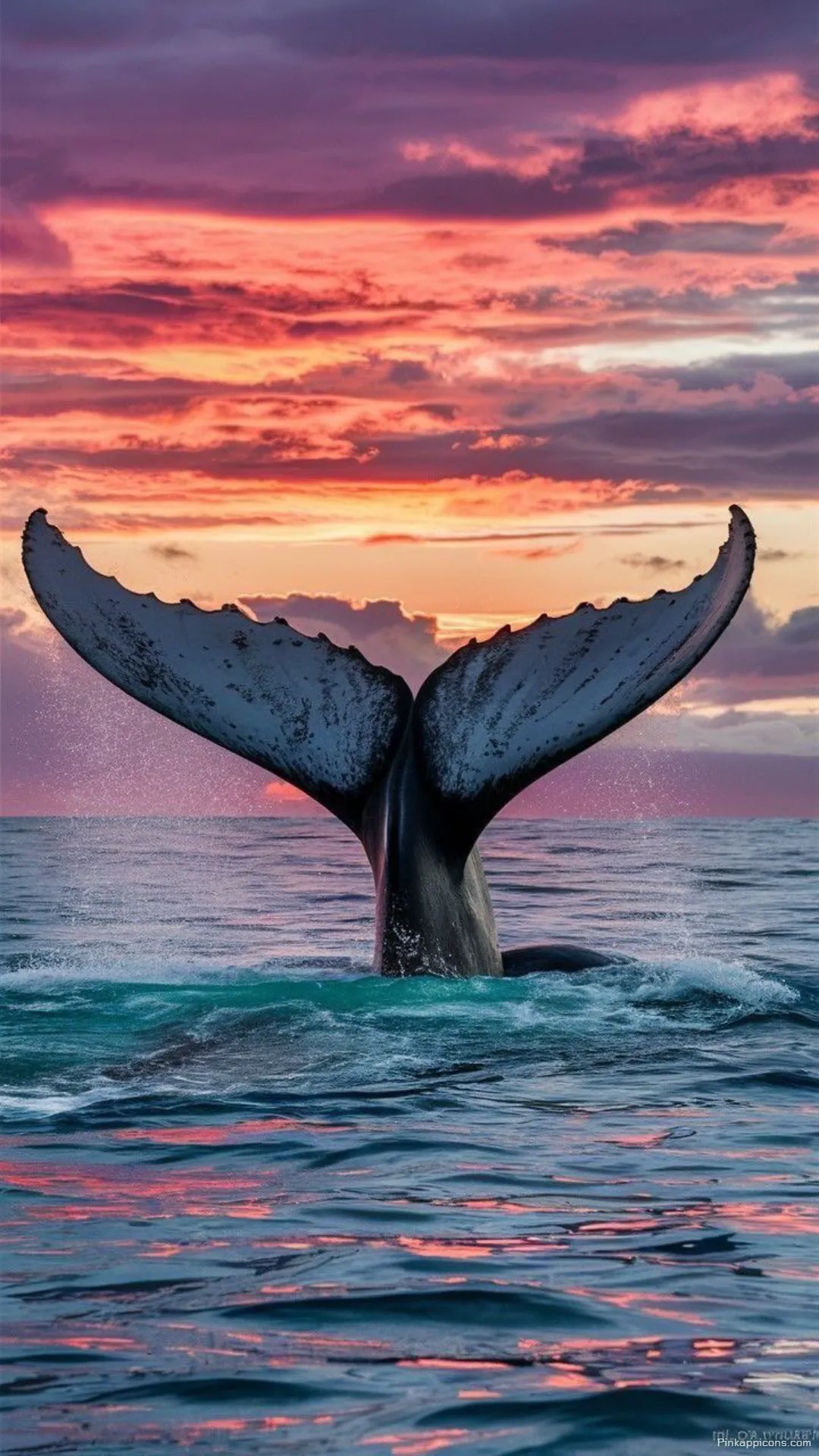 Simple Wallpaper HD Stunning Whale Fluke Against a Pink and Orange Sky Simple Wallpaper HD Stunning Whale Fluke Against a Pink and Orange Sky