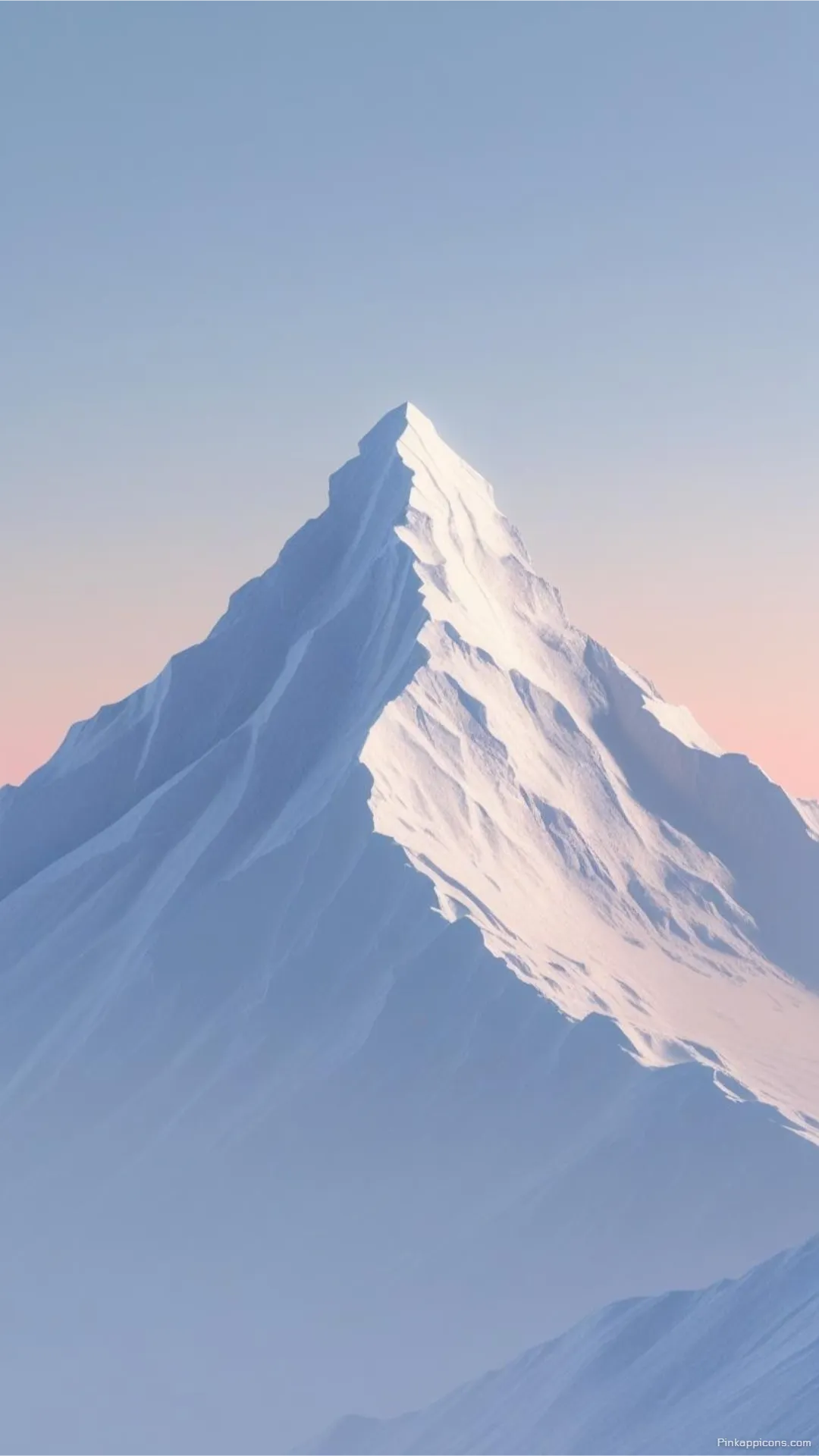 Simple Wallpaper Majestic Snowy Mountain Peak with Soft Pink Sky Phone Wallpaper Simple Wallpaper Majestic Snowy Mountain Peak with Soft Pink Sky – Phone Wallpaper