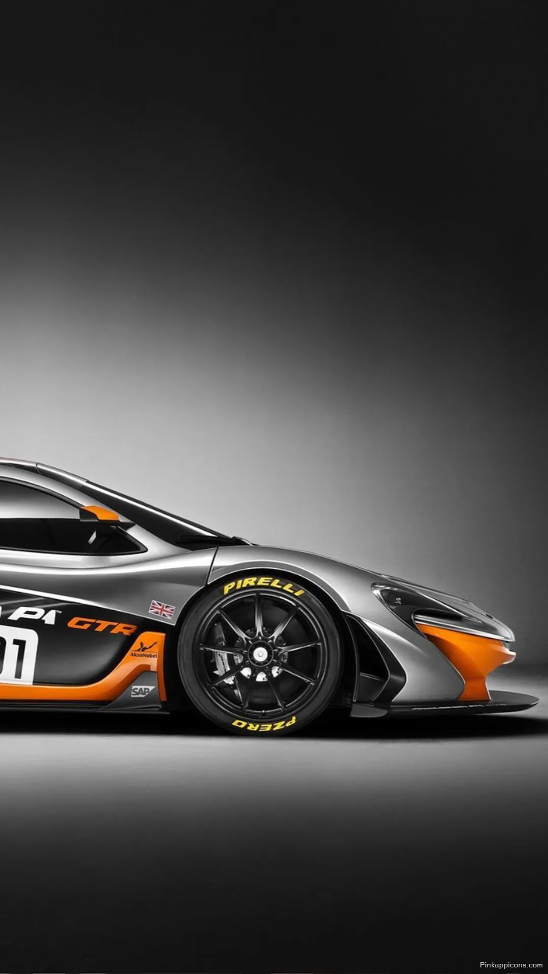 Sleek Grey Orange McLaren P1 GTR Wallpaper High Performance Race Car for Phone Sleek Grey & Orange McLaren P1 GTR Wallpaper – High-Performance Race Car for Phone