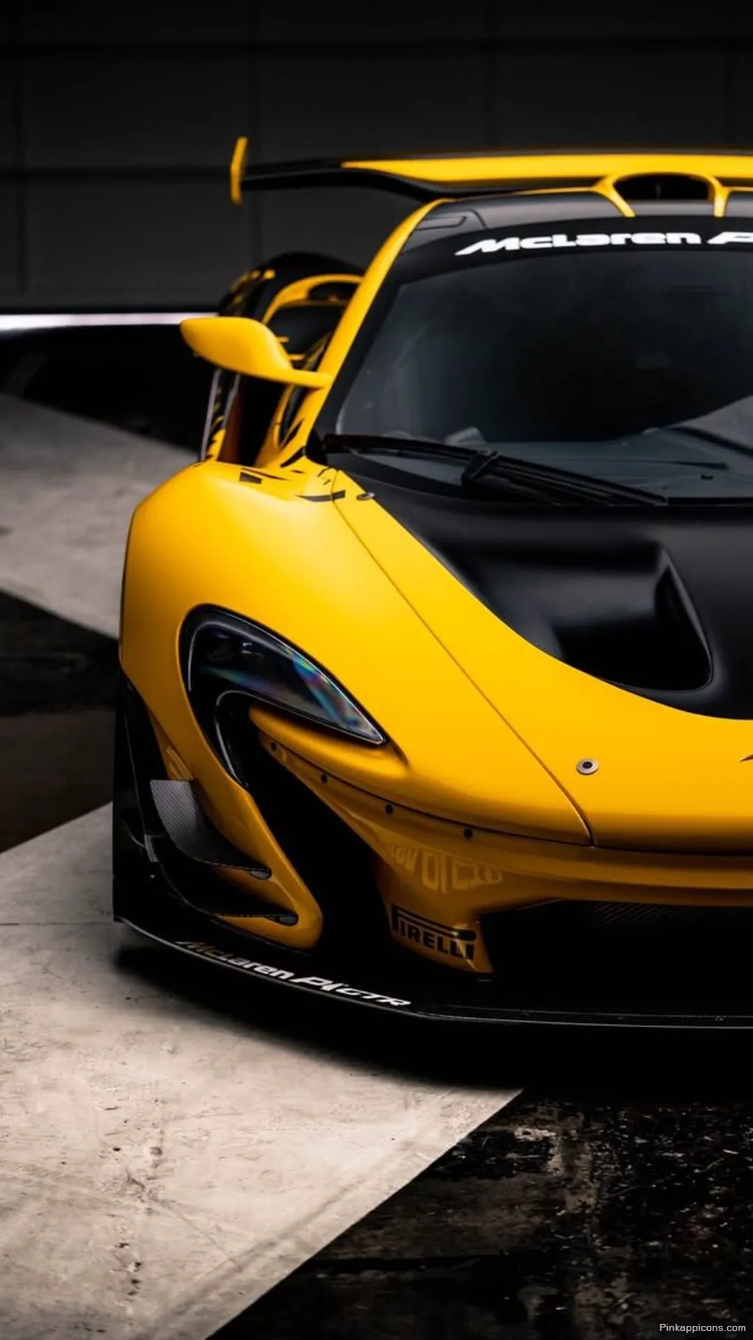 Sleek McLaren Wallpaper Iconic Yellow P1 GTR Performance Car for Mobile Devices Sleek McLaren Wallpaper – Iconic Yellow P1 GTR Performance Car for Mobile Devices