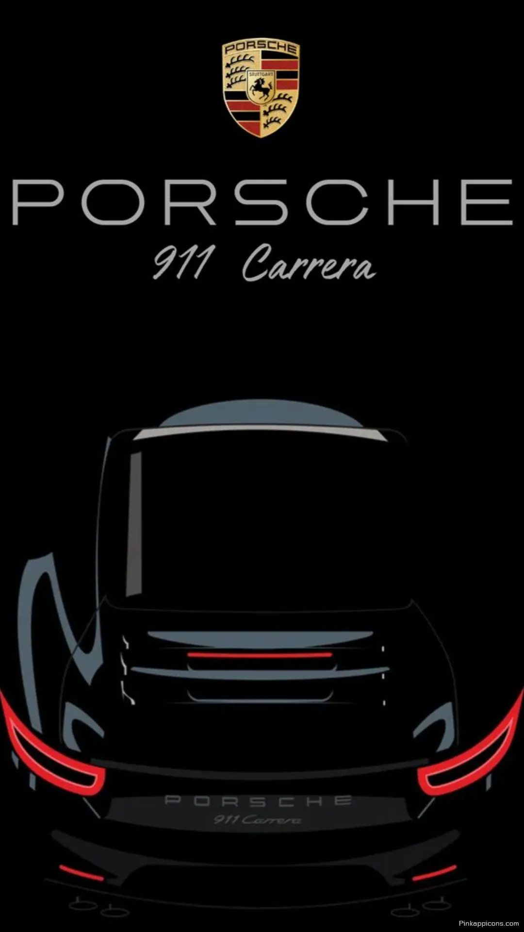 Sleek Rear View of the Porsche 911 Carrera in a Dark Vector Art Porche Wallpaper Design Sleek Rear View of the Porsche 911 Carrera in a Dark Vector Art Porche Wallpaper Design