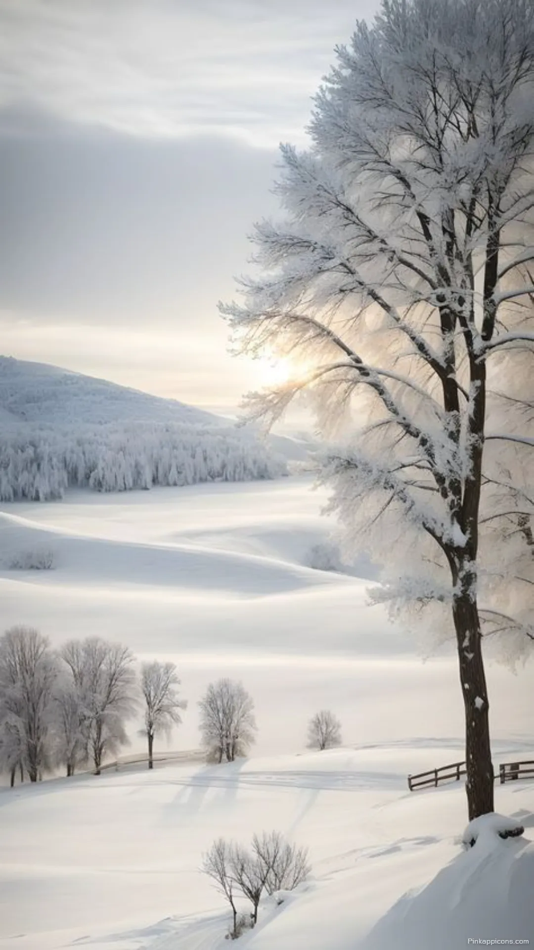 Snow Wallpaper A beautiful view of a bright winter landscape with rolling snowy hills perfect for your phone wallpaper Snow Wallpaper A beautiful view of a bright winter landscape with rolling snowy hills, perfect for your phone wallpaper.