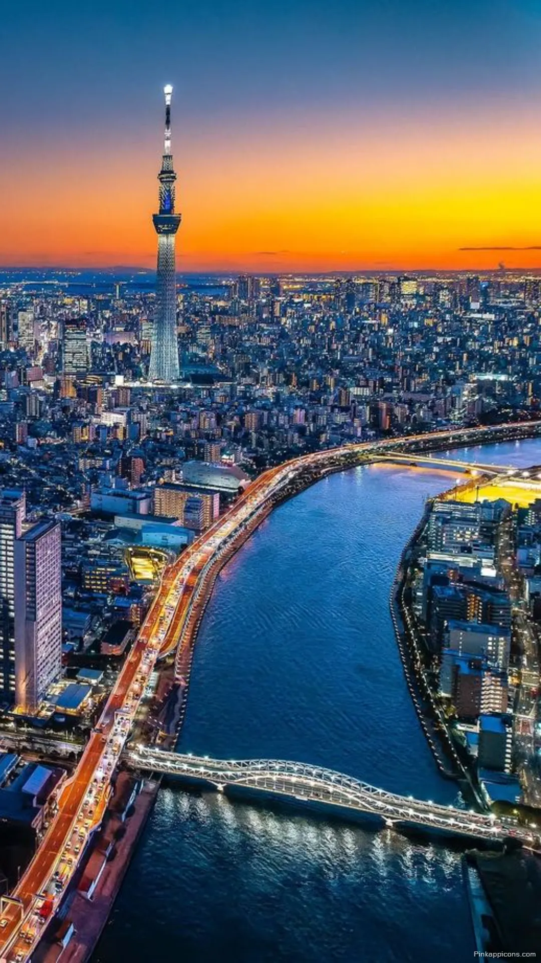 Stunning Aerial View Tokyo Wallpaper The Cityscape and Skytree at a Golden Sunset Stunning Aerial View Tokyo Wallpaper The Cityscape and Skytree at a Golden Sunset
