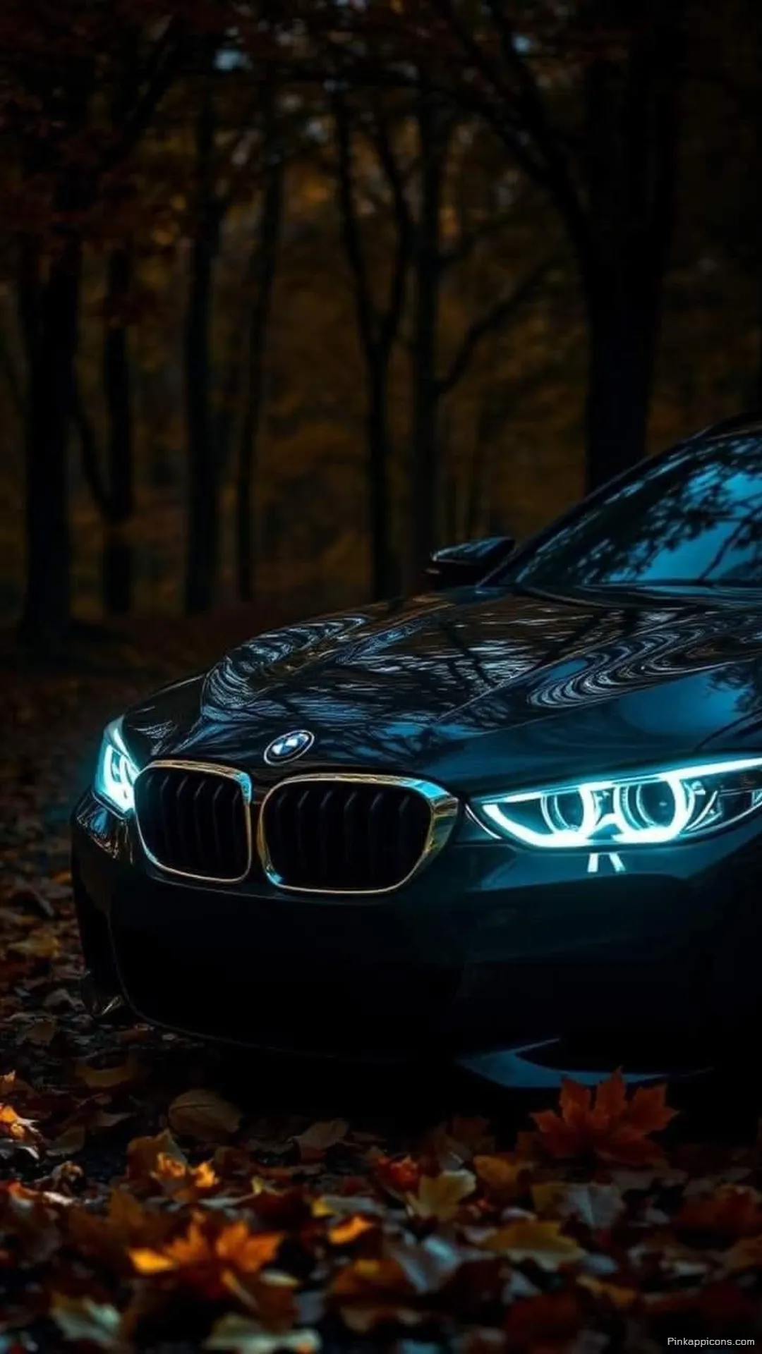 Stylish BMW Wallpaper for Phone Black BMW with Blue Headlights Stylish BMW Wallpaper for Phone Black BMW with Blue Headlights