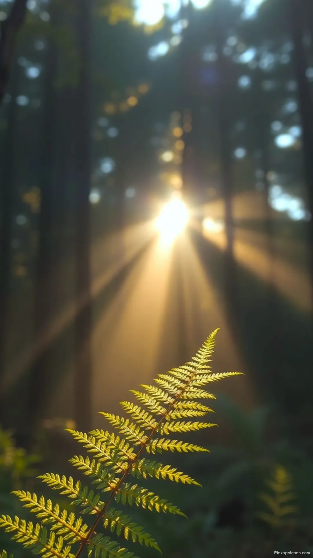Sunbeam Forest Nature Wallpaper for Phone Golden Hour Ferns Sunbeam Forest Nature Wallpaper for Phone Golden Hour Ferns
