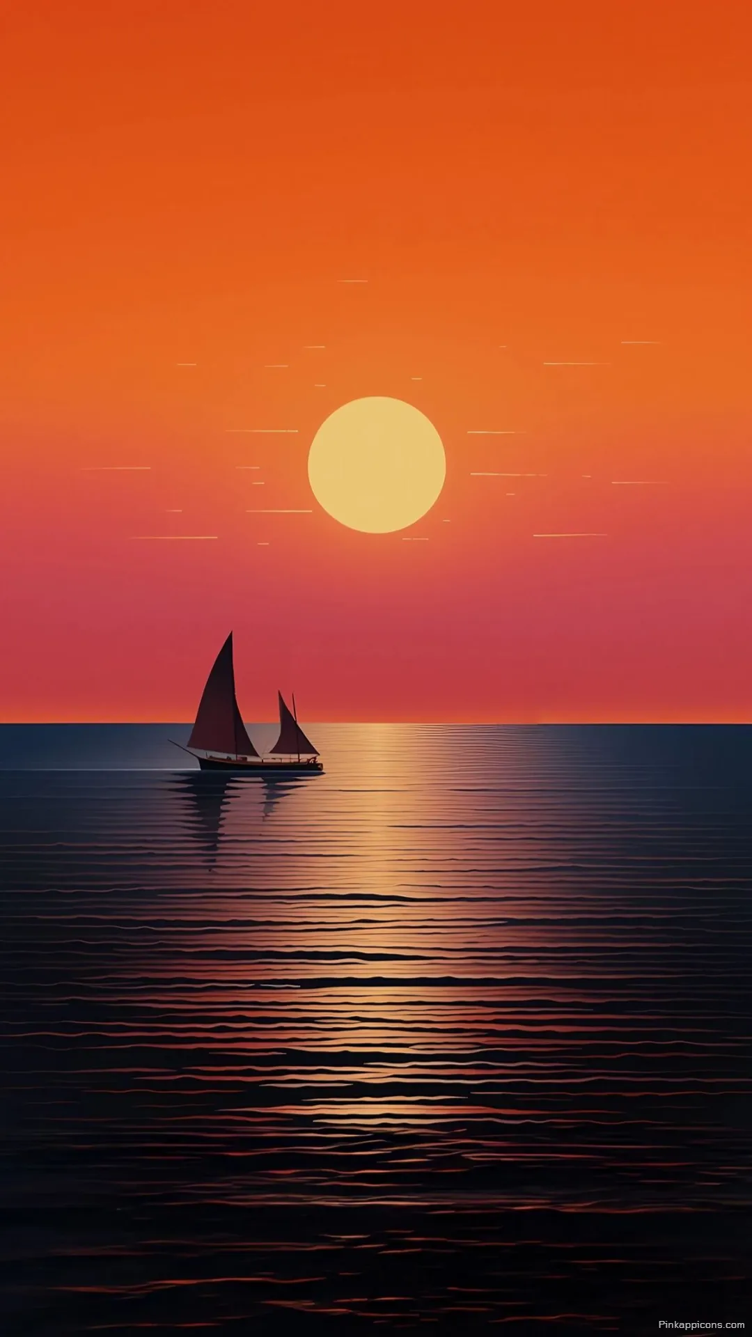 Sunset Ocean Nature Wallpaper for Phone with Sailboats Sunset Ocean Nature Wallpaper for Phone with Sailboats