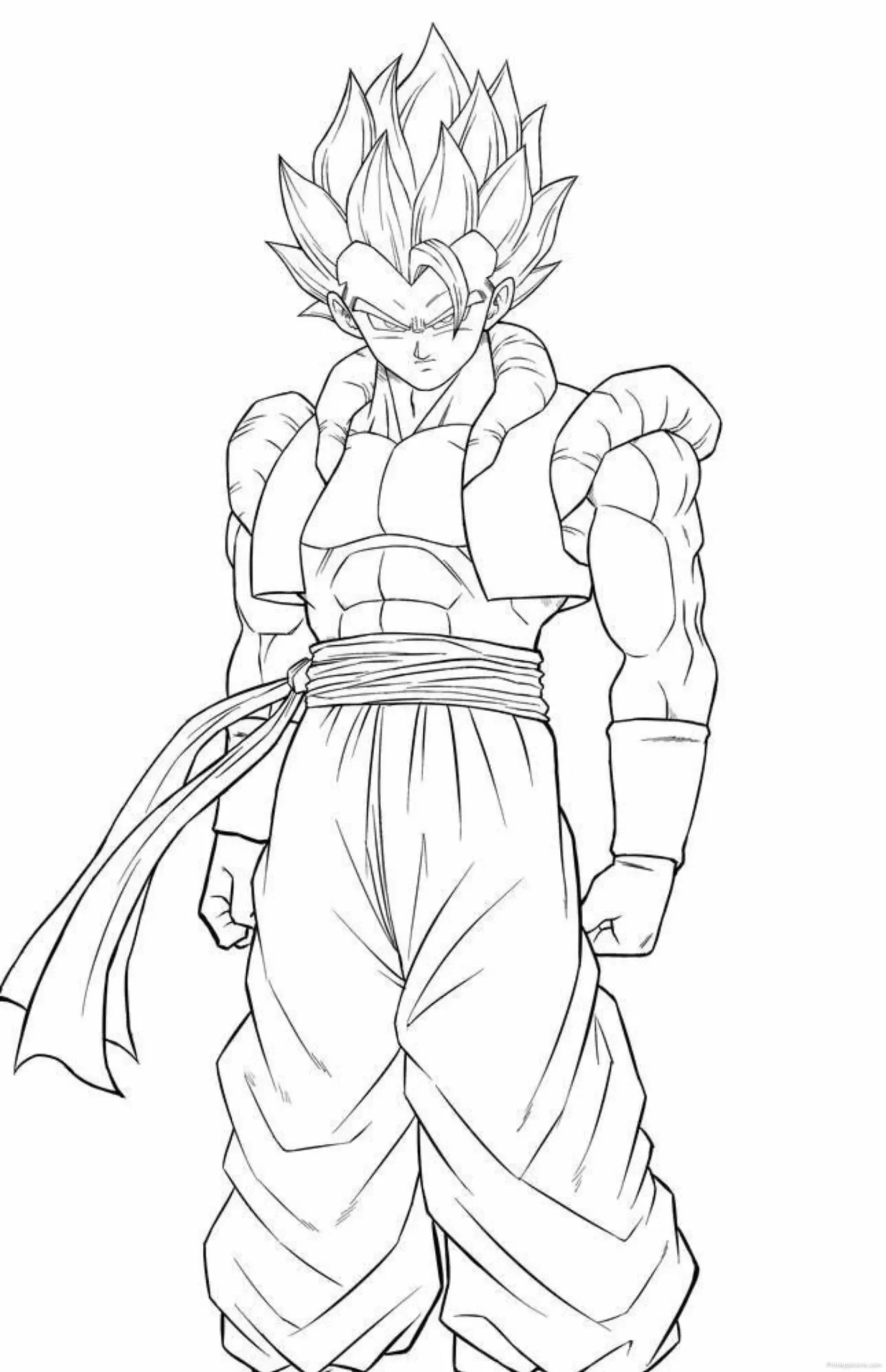 Super Saiyan Gogeta Drawing with Fusion Outfit scaled Super Saiyan Gogeta Drawing with Fusion Outfit