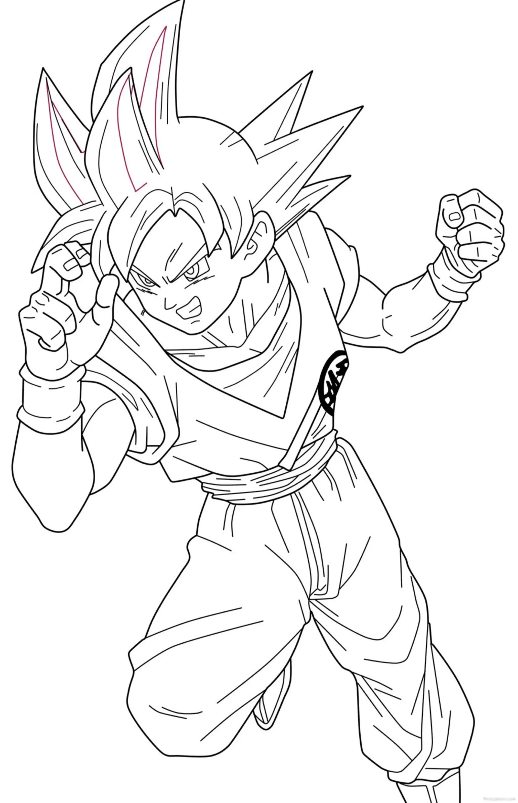 Super Saiyan Goku Drawing in a Fight Stance scaled Super Saiyan Goku Drawing in a Fight Stance