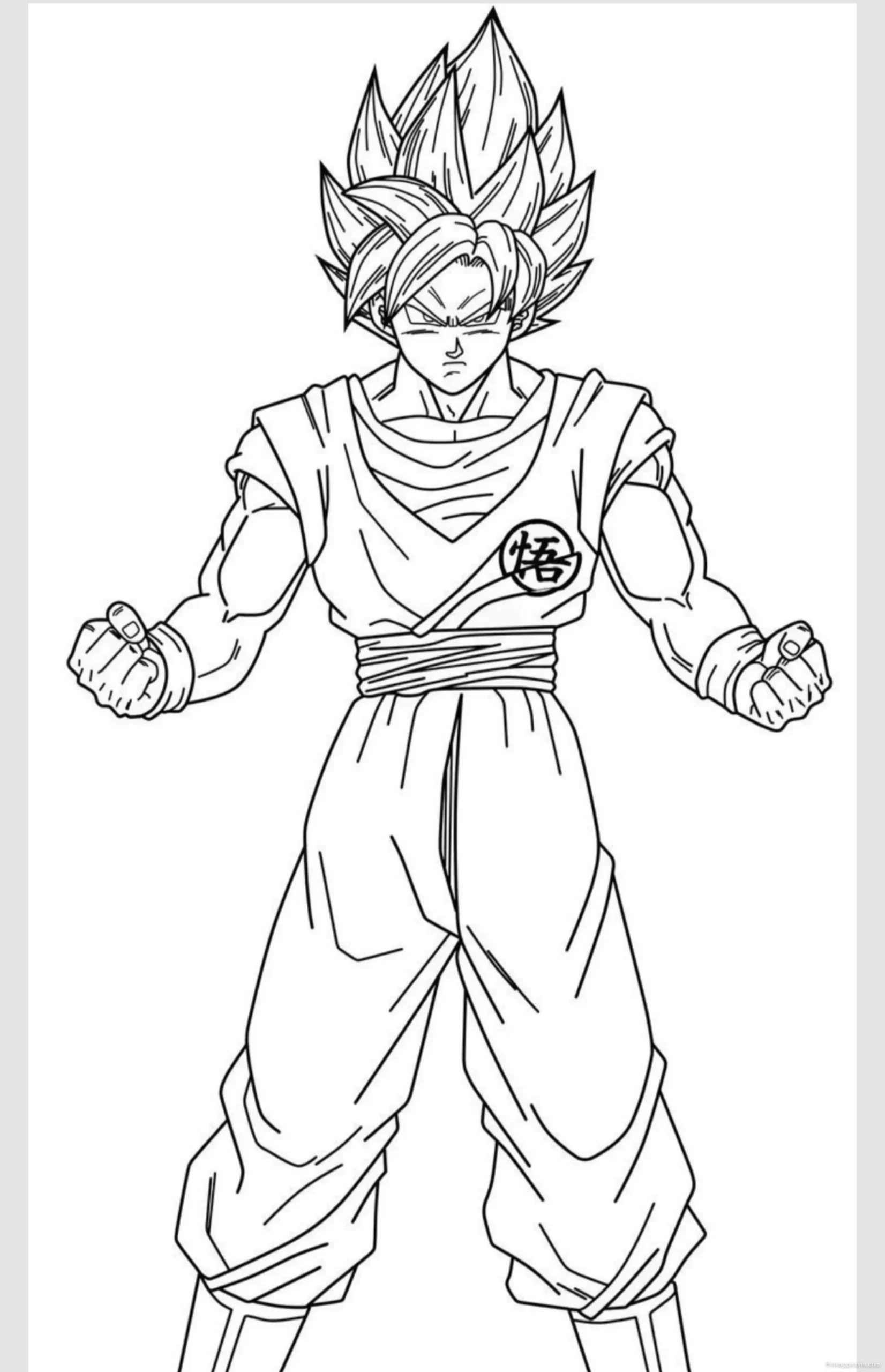 Super Saiyan Goku Drawing in a Power Stance scaled Super Saiyan Goku Drawing in a Power Stance