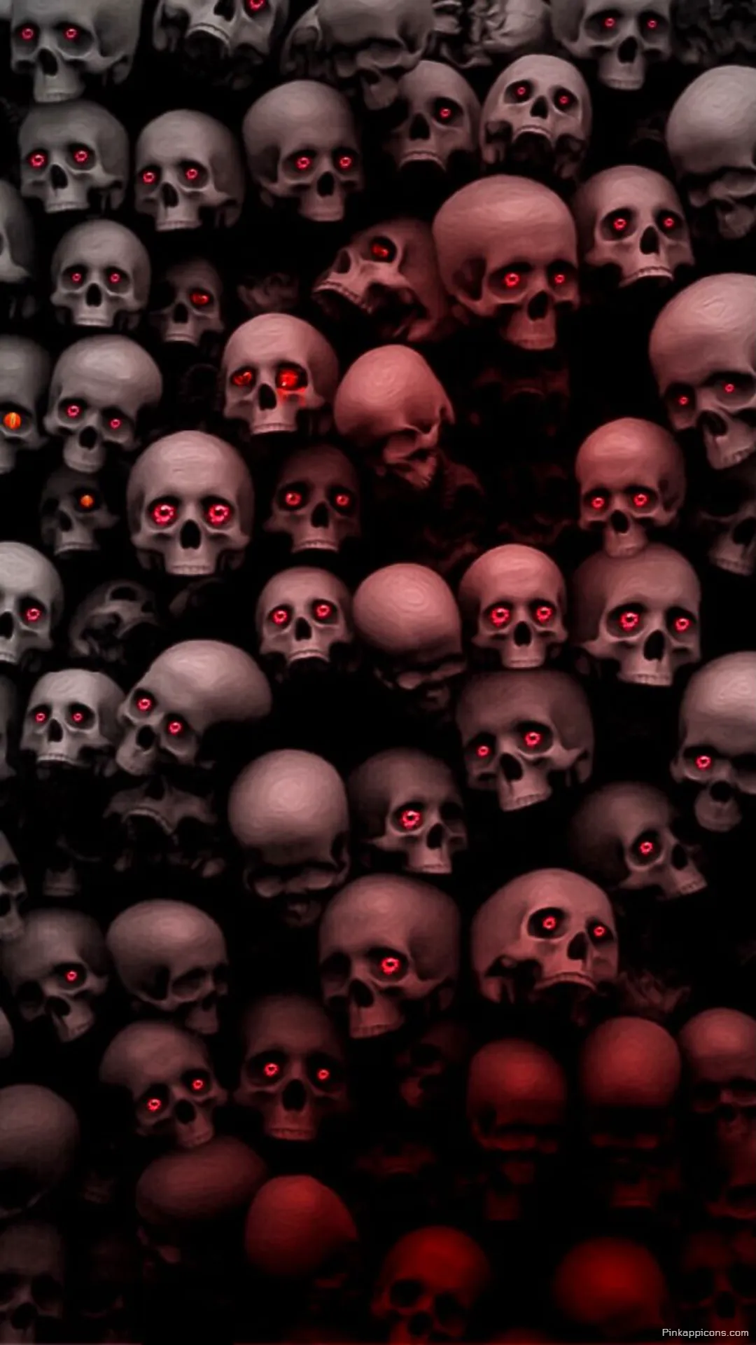 The Army of Death A Skull Wallpaper of Skulls Piled High with an Eerie Glow The Army of Death A Skull Wallpaper of Skulls Piled High with an Eerie Glow