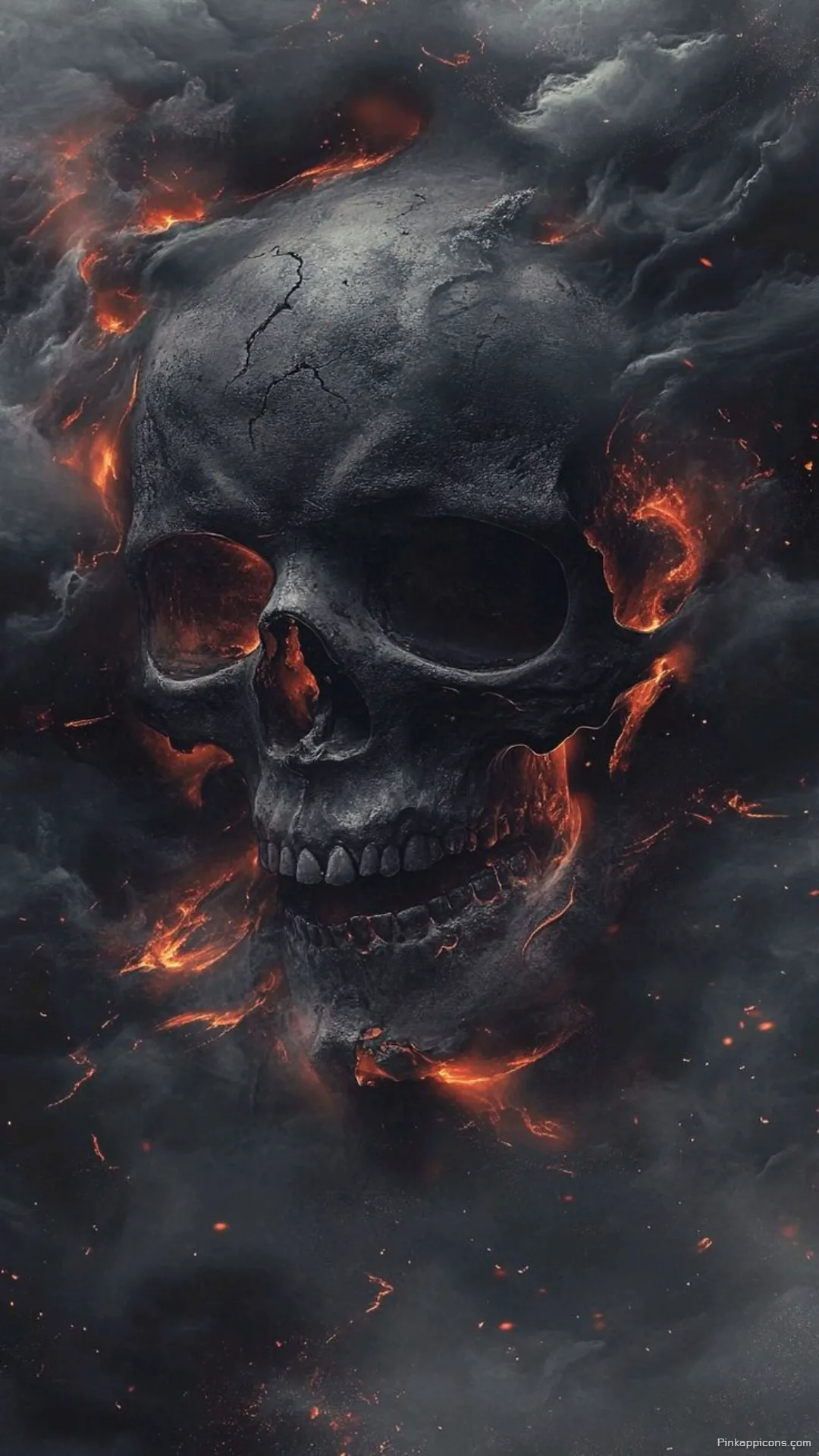 The Demons Rage A Skull Wallpaper Engulfed in a Fire and Smoke for a Spooky Vibe The Demon’s Rage A Skull Wallpaper Engulfed in a Fire and Smoke for a Spooky Vibe