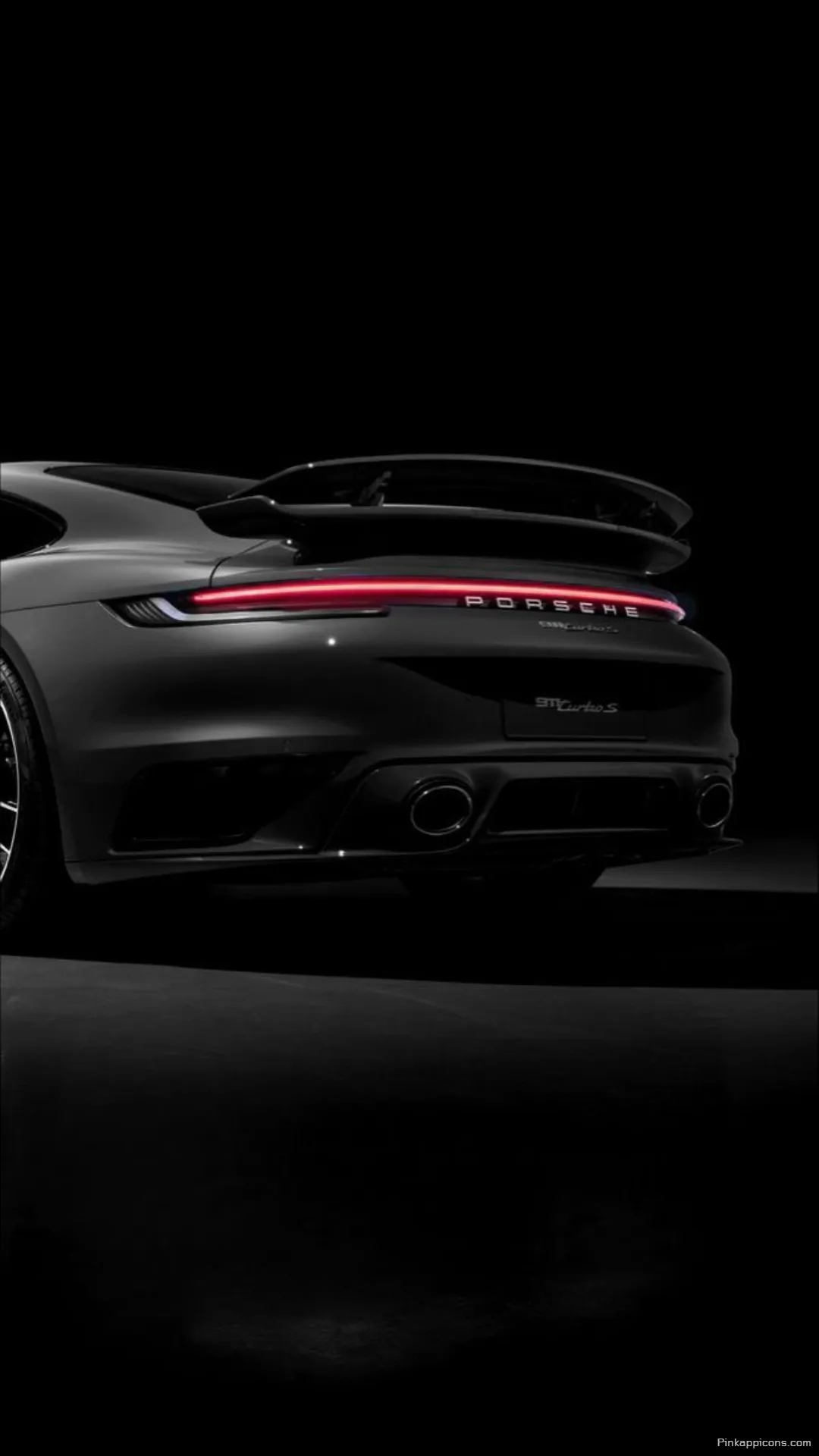 The Iconic Red Taillight Bar of the Black Porsche 911 Turbo S A Minimalist Porche Wallpaper The Iconic Red Taillight Bar of the Black Porsche 911 Turbo S A Minimalist Porche Wallpaper