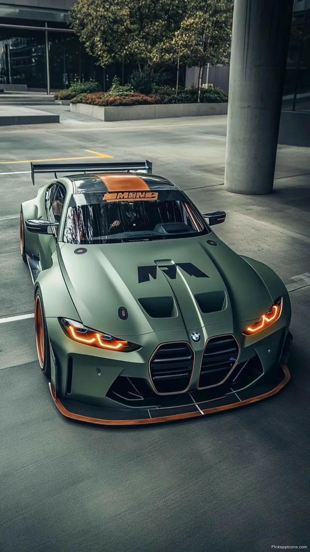 Unique BMW Wallpaper with an Olive Green and Orange Color Scheme Unique BMW Wallpaper with an Olive Green and Orange Color Scheme