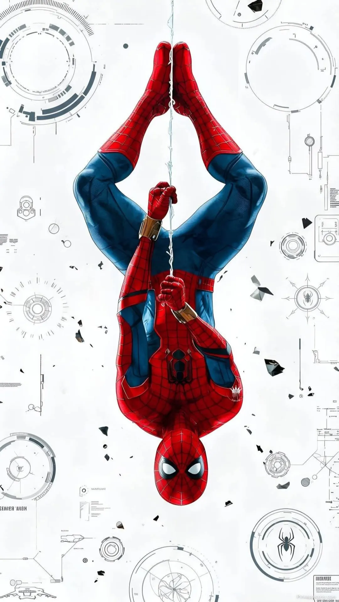Upside Down Spider Man Web Slinging Phone Wallpaper Iconic Blueprint Spiderman Background Upside-Down Spider-Man Web-Slinging Phone Wallpaper Iconic Blueprint Spiderman Background.