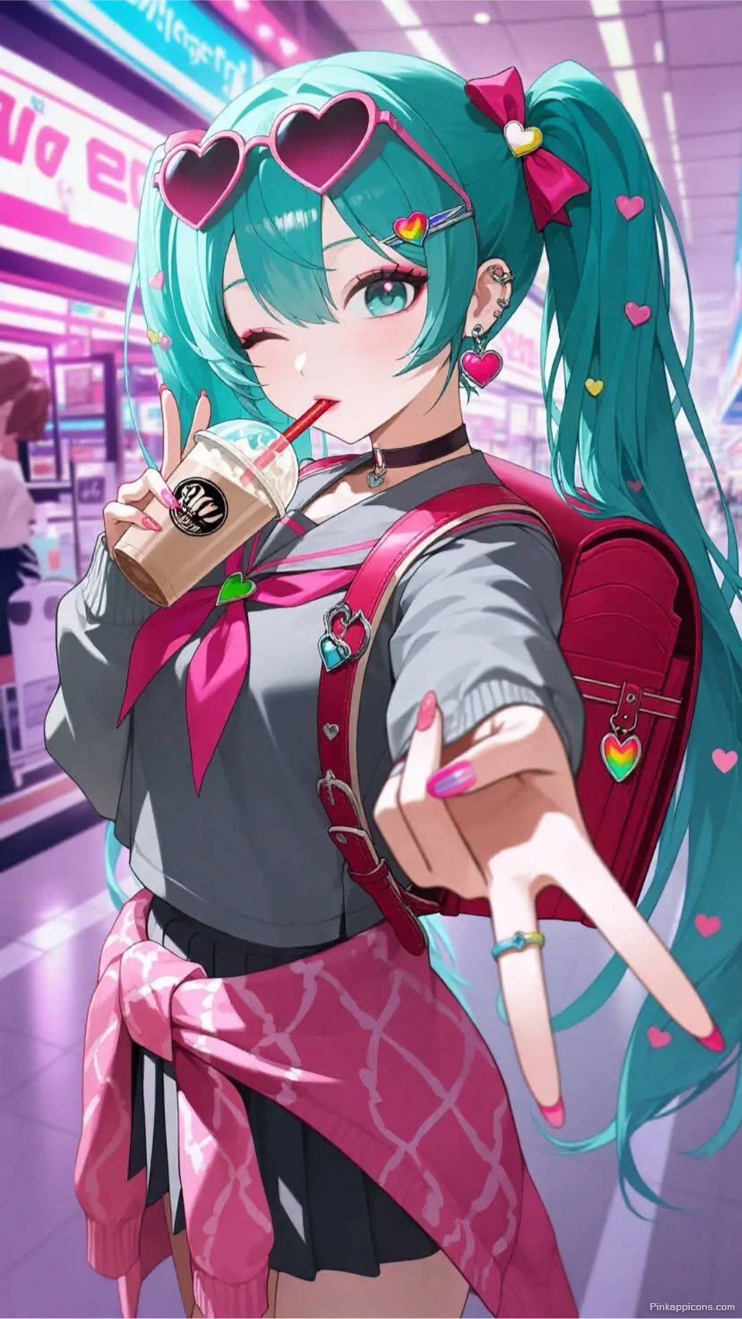 Vibrant Miku Wallpaper Heart Glasses Hatsune Miku Phone Background Vibrant Miku Wallpaper Heart Glasses Hatsune Miku Phone Background