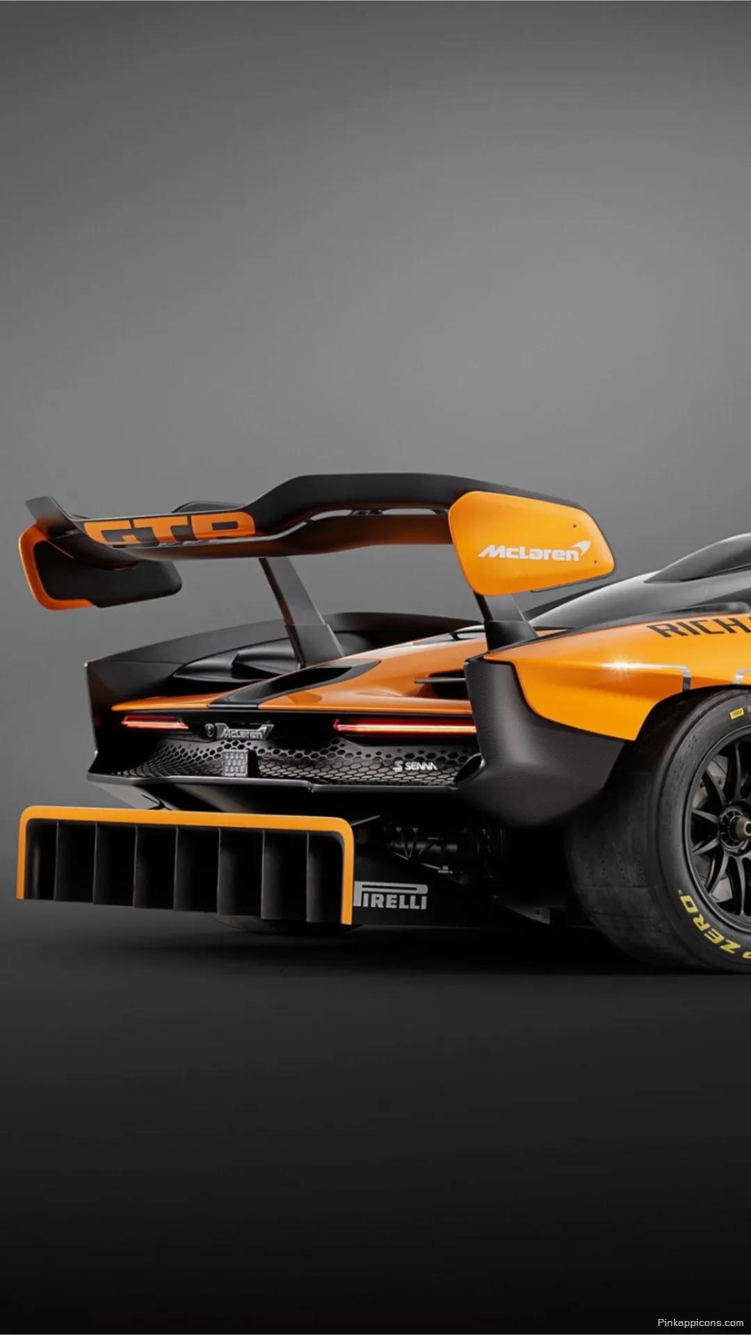 Vibrant Orange and Black McLaren GTR Wallpaper Aggressive Rear View Race Car for Phone Vibrant Orange and Black McLaren GTR Wallpaper – Aggressive Rear View Race Car for Phone