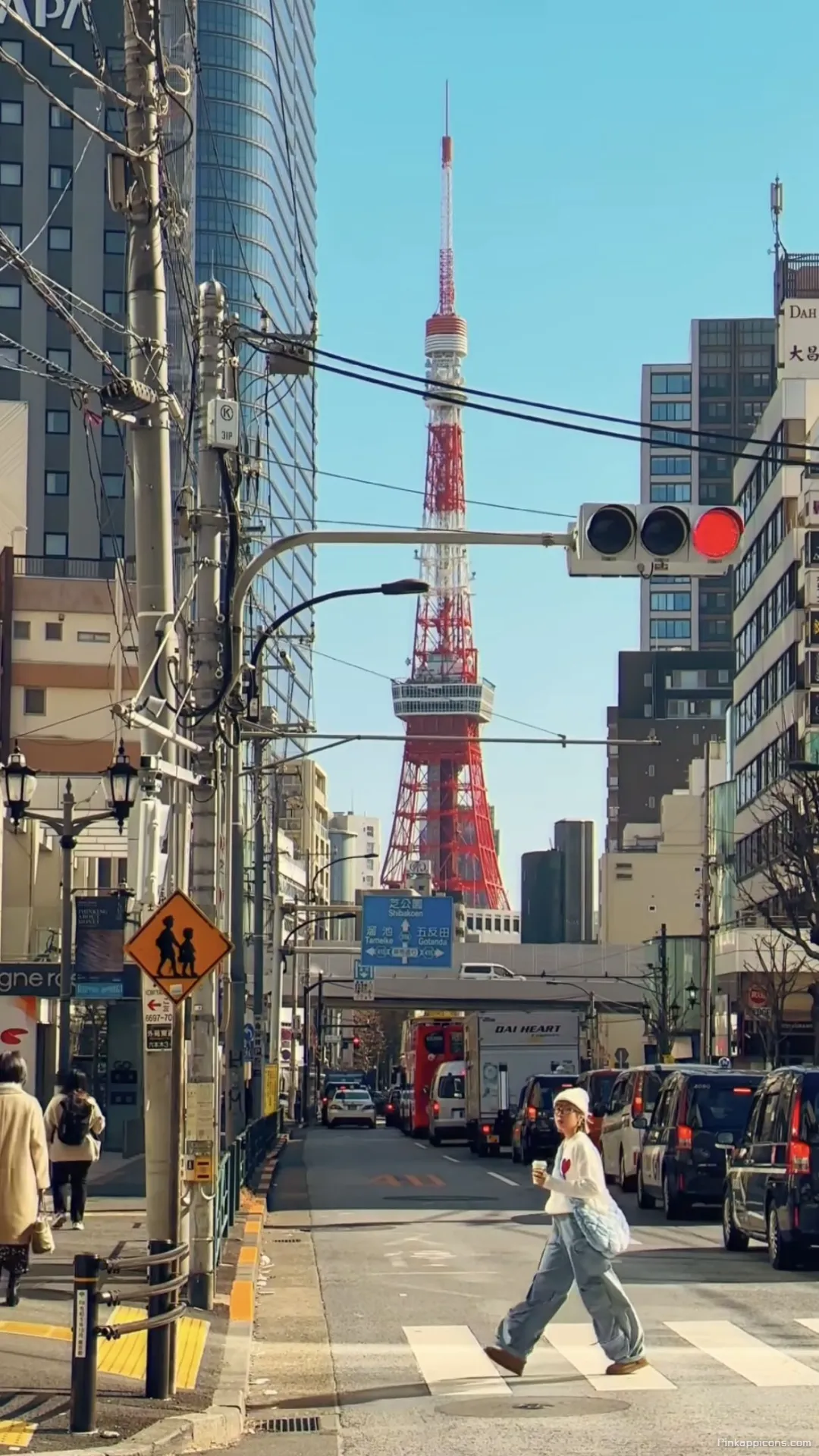Vibrant cityscape with the magnificent Tokyo Tower dominating the skyline an exciting Tokyo wallpaper for mobile Vibrant cityscape with the magnificent Tokyo Tower dominating the skyline, an exciting Tokyo wallpaper for mobile