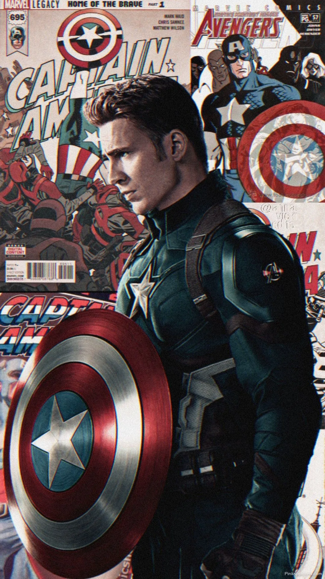 Vintage Captain America Shield and Comic Panels Marvel Wallpaper Vintage Captain America Shield and Comic Panels Marvel Wallpaper.
