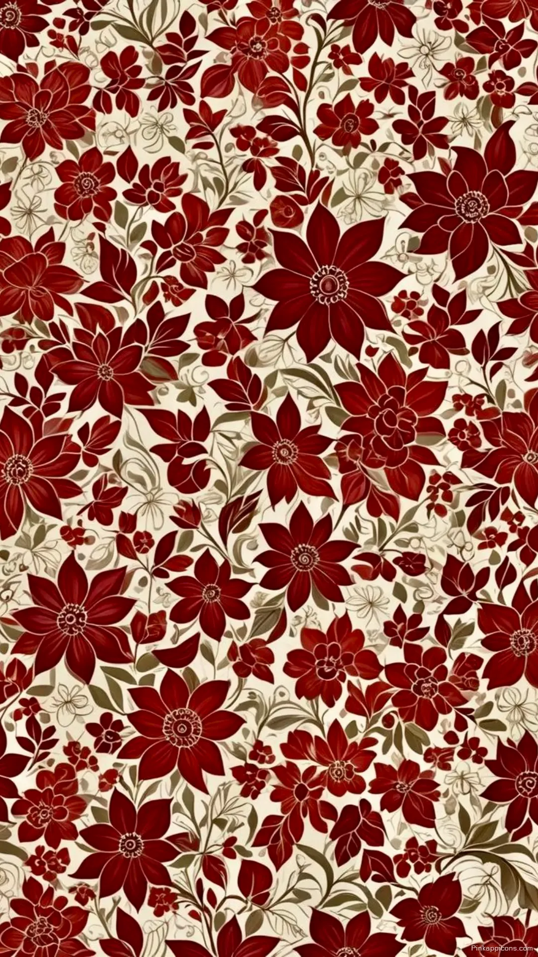 Vintage Floral Wallpaper with Roses and Butterflies Vintage Floral Wallpaper with Roses and Butterflies