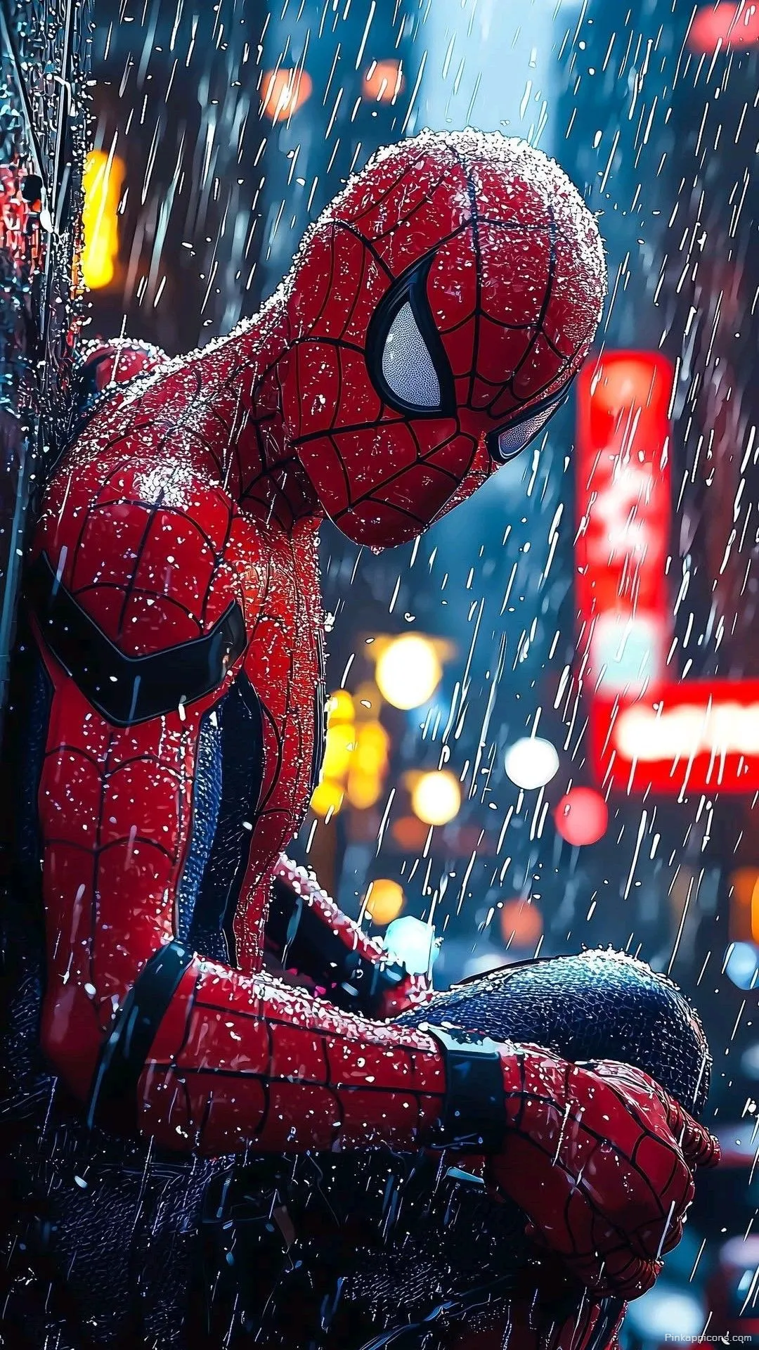 Wet Suit Spider Man with Bokeh Lights Wallpaper Contemplative Spiderman for Mobile Wet Suit Spider-Man with Bokeh Lights Wallpaper Contemplative Spiderman for Mobile.