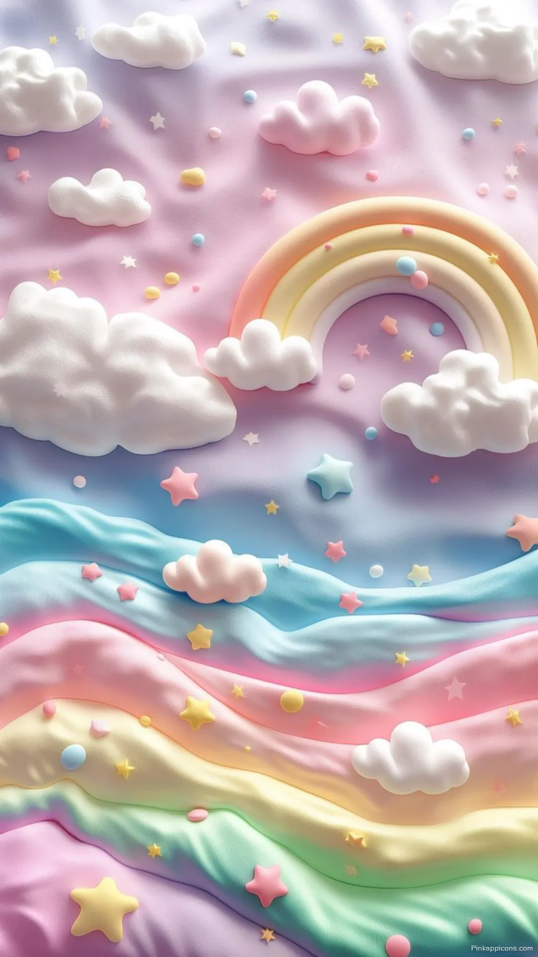 Whimsical Rainbow Wallpaper Soft Colors Clouds and Stars Mobile Background Whimsical Rainbow Wallpaper Soft Colors, Clouds, and Stars Mobile Background
