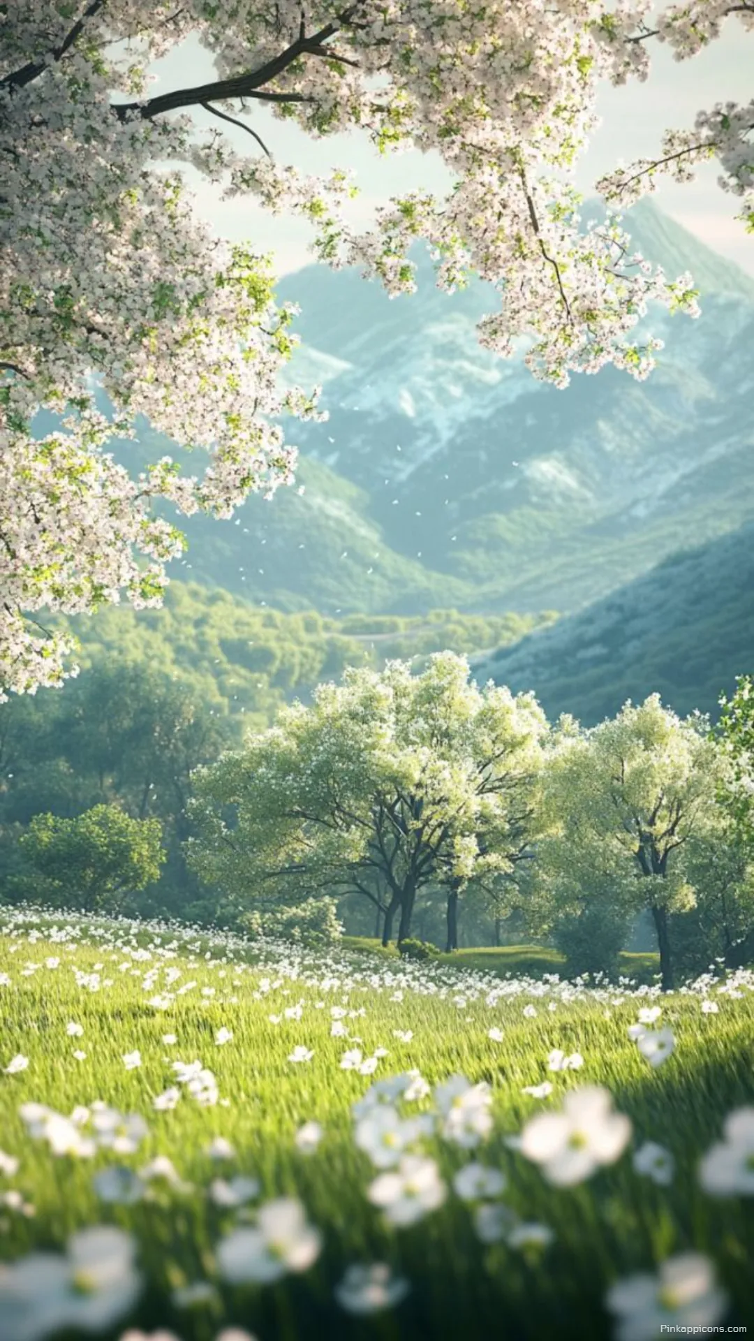 White Flowers Spring Wallpaper for Phone White Flowers Spring Wallpaper for Phone